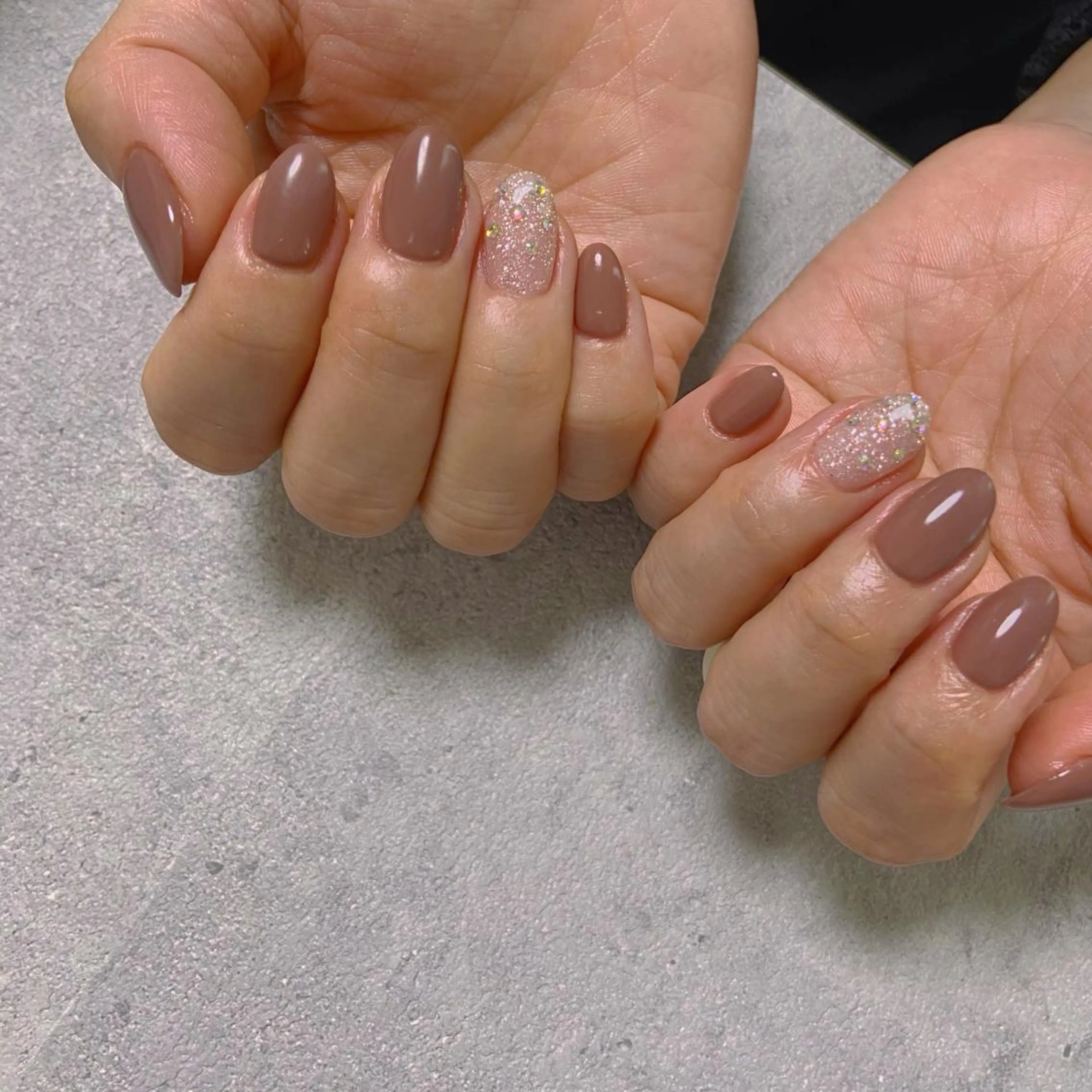 ネイル オーロラネイル カジュアル 長さ出し ジェルネイル 韓国ネイル MH Nailのネイルデザイン