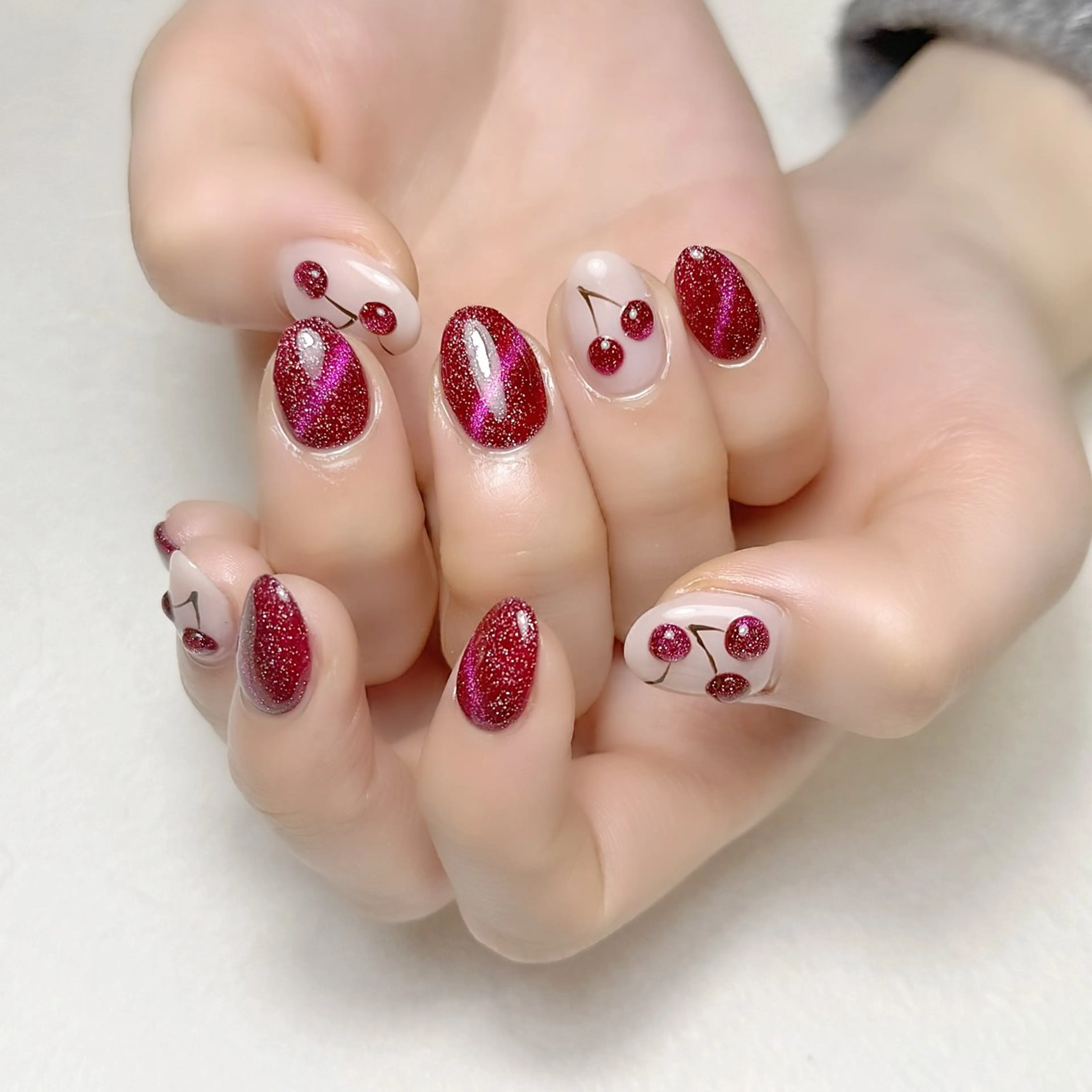 ネイル フラッシュネイル マグネットネイル バレンタイン rouse nail RISATOのネイルデザイン