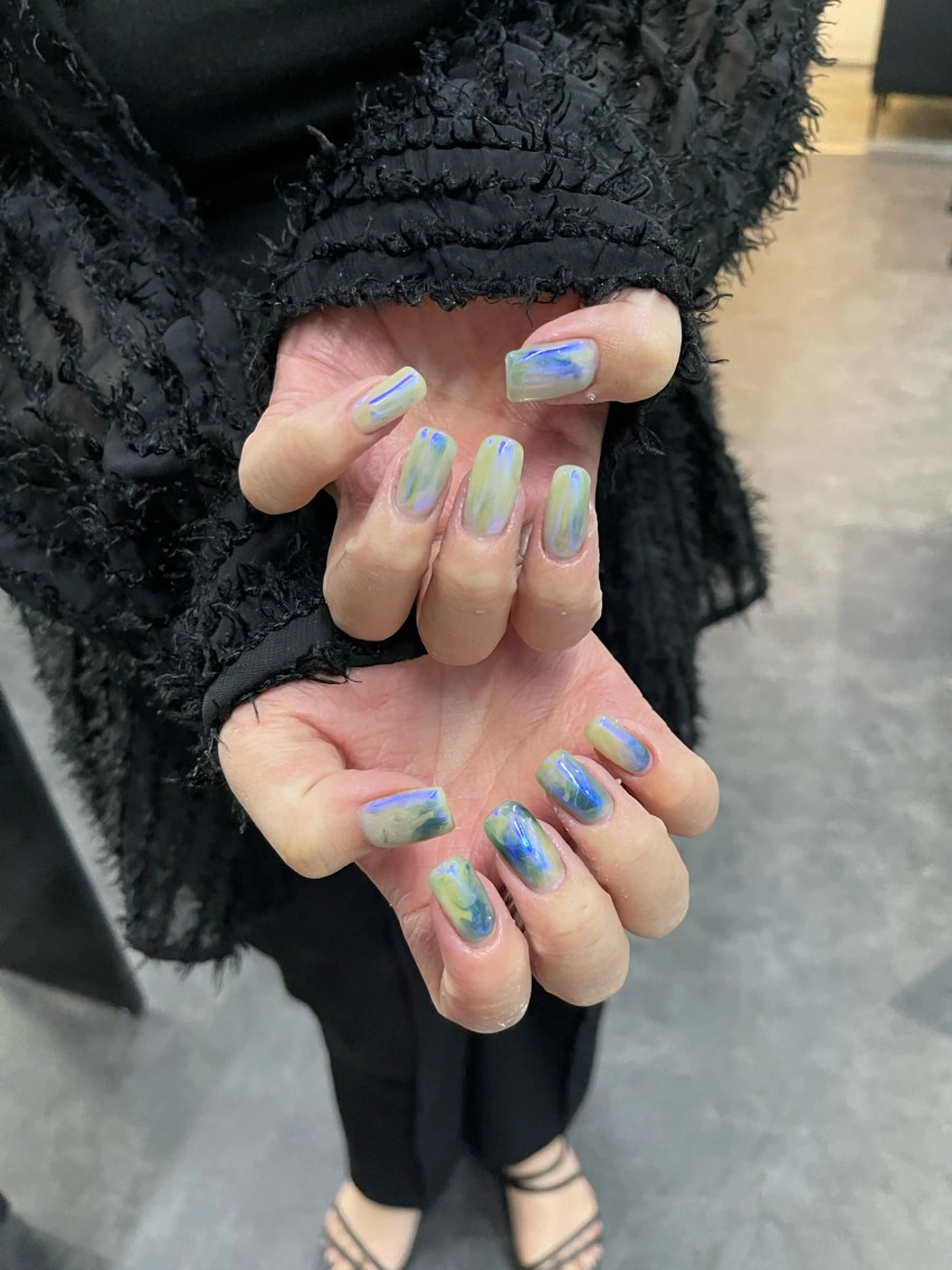 ネイル フレンチネイル マグネットネイル ニュアンスネイル ワンカラーネイル ハンドネイル GRANDE大須 Cecil💜のネイルデザイン