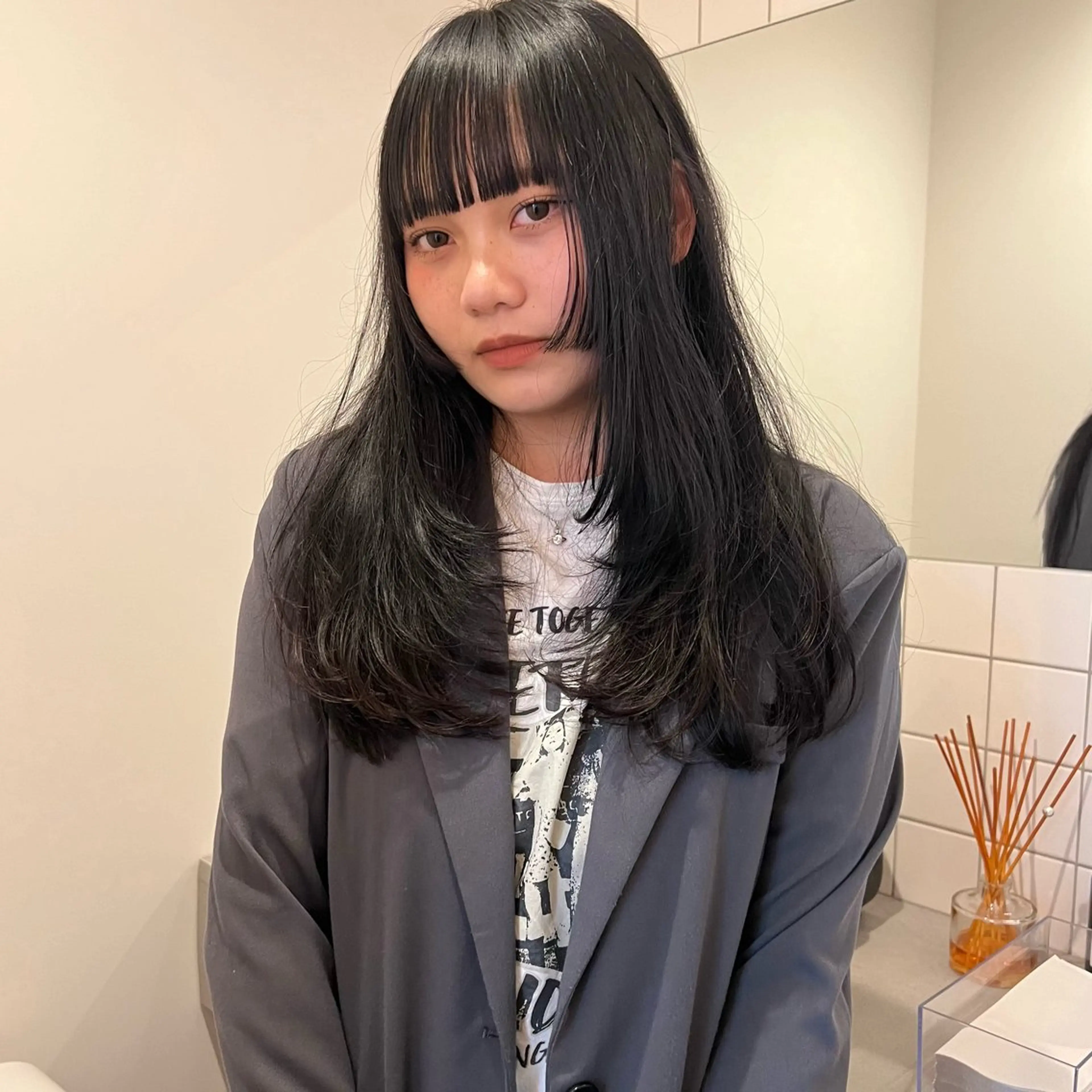 ロング カット ヘアカラー トリートメント 舟橋耀/ブリーチカラ ー/レイヤーカットのヘアスタイル