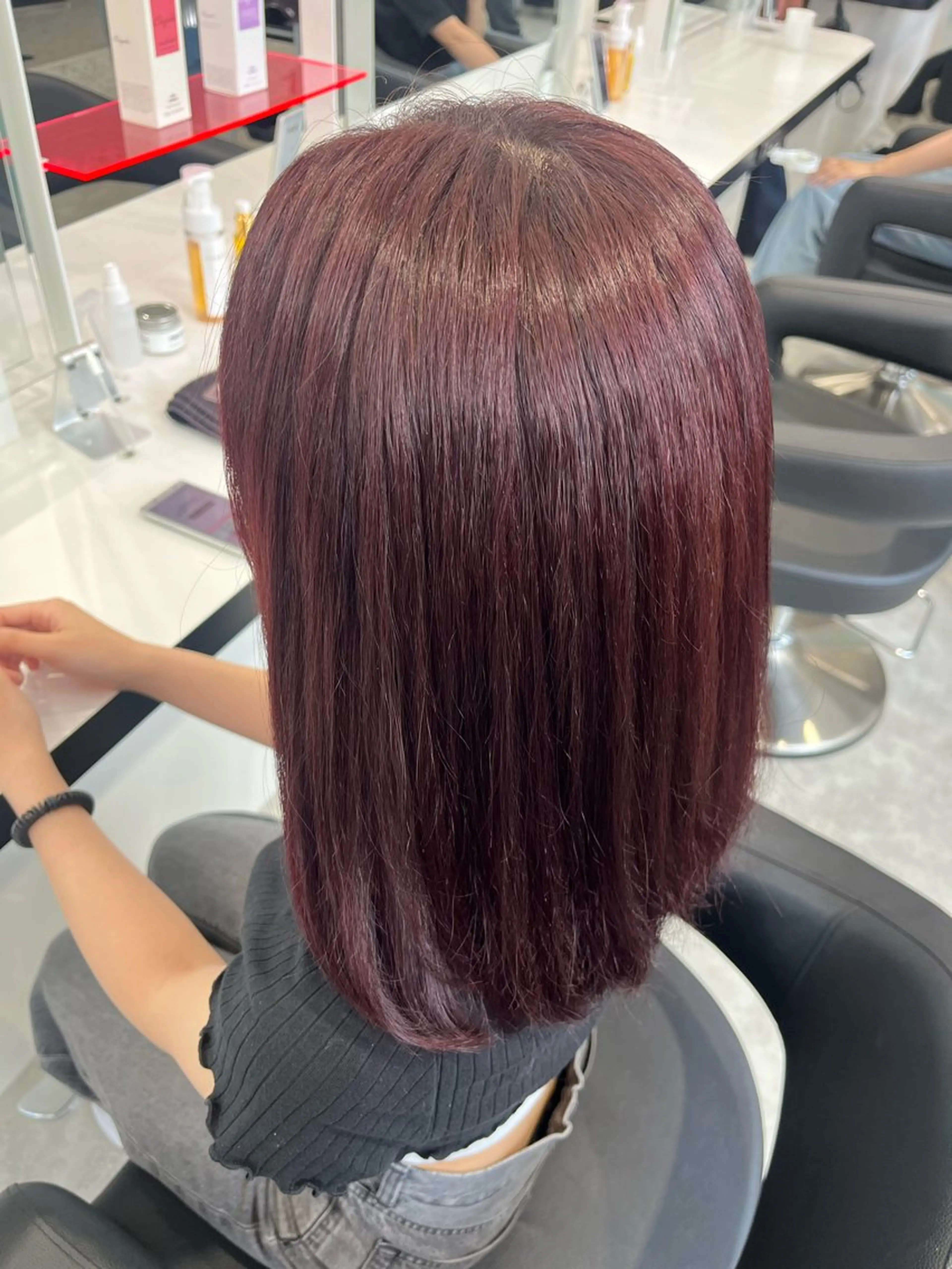 ミディアム カラー みう/仙台/暖色/ 艶髪/顔周りカット/のヘアスタイル