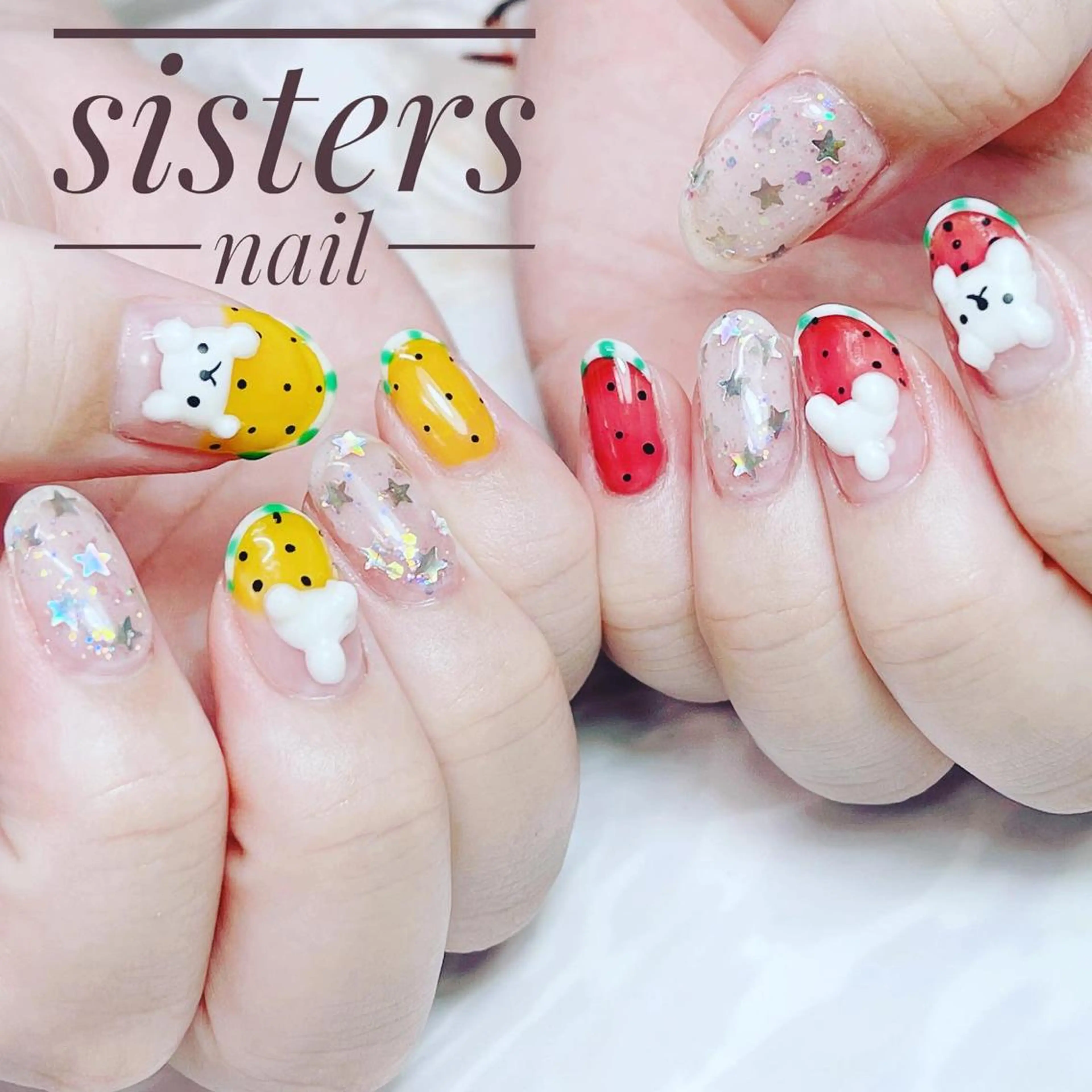ネイル アートネイル キラキラネイル ラメ(グリッター) 夏ネイル sisters nail.fのネイルデザイン