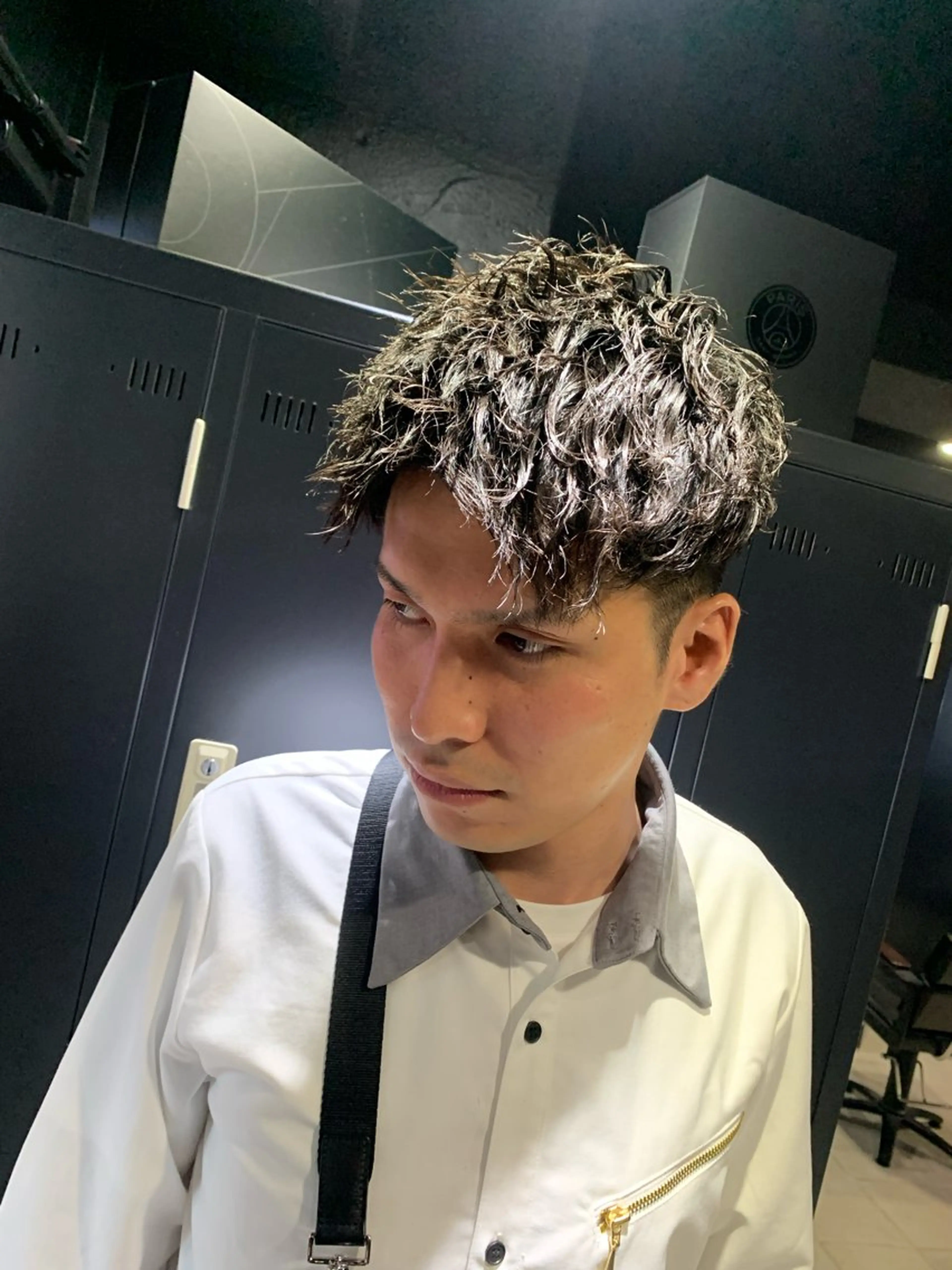 ショート メンズ カット パーマ トリートメント ヘアセット メンズパーマ/難波/ 心斎橋　室園亮佑のヘアスタイル