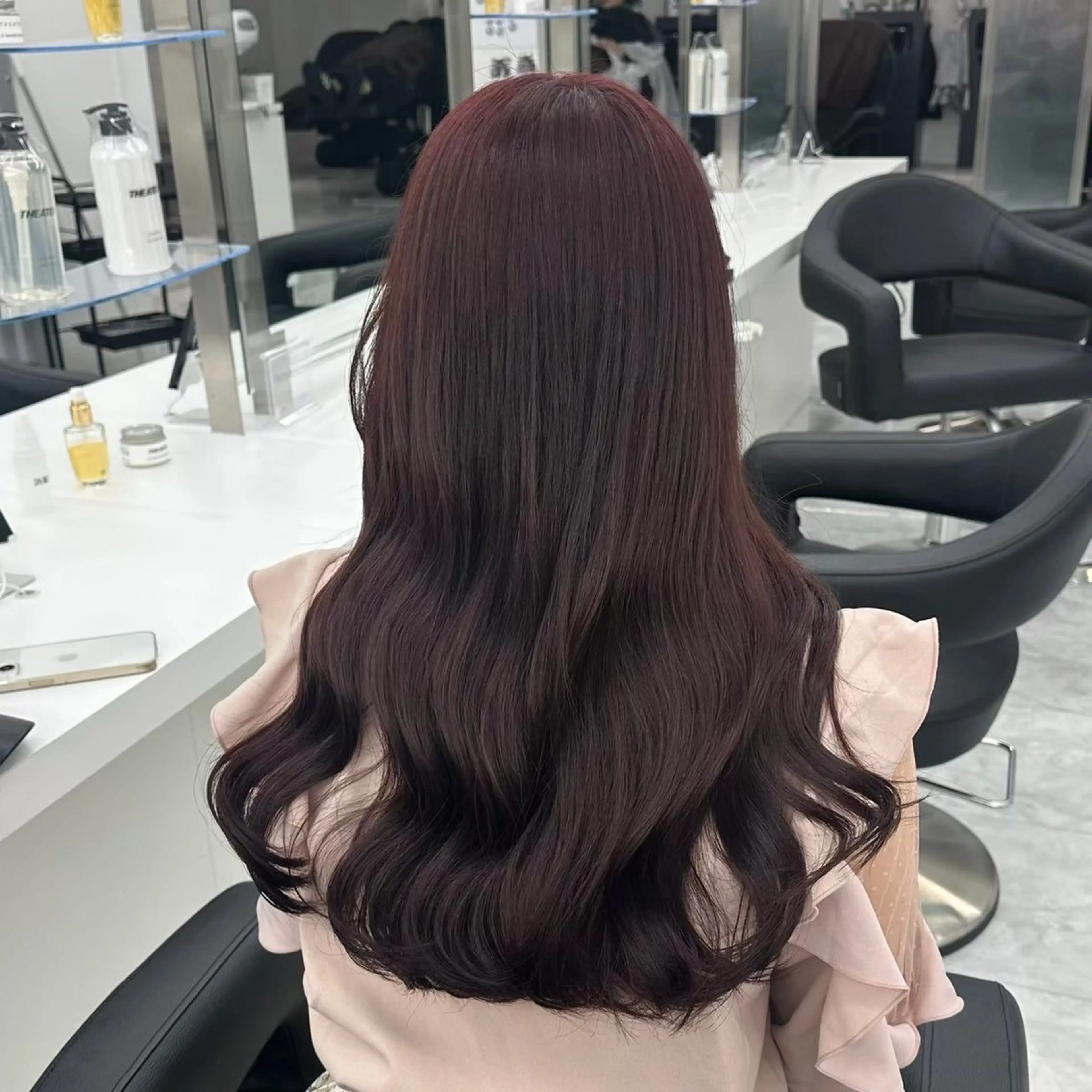 ロング 韓国ヘア/ブリーチ無 しWカラー/オリーブのヘアスタイル