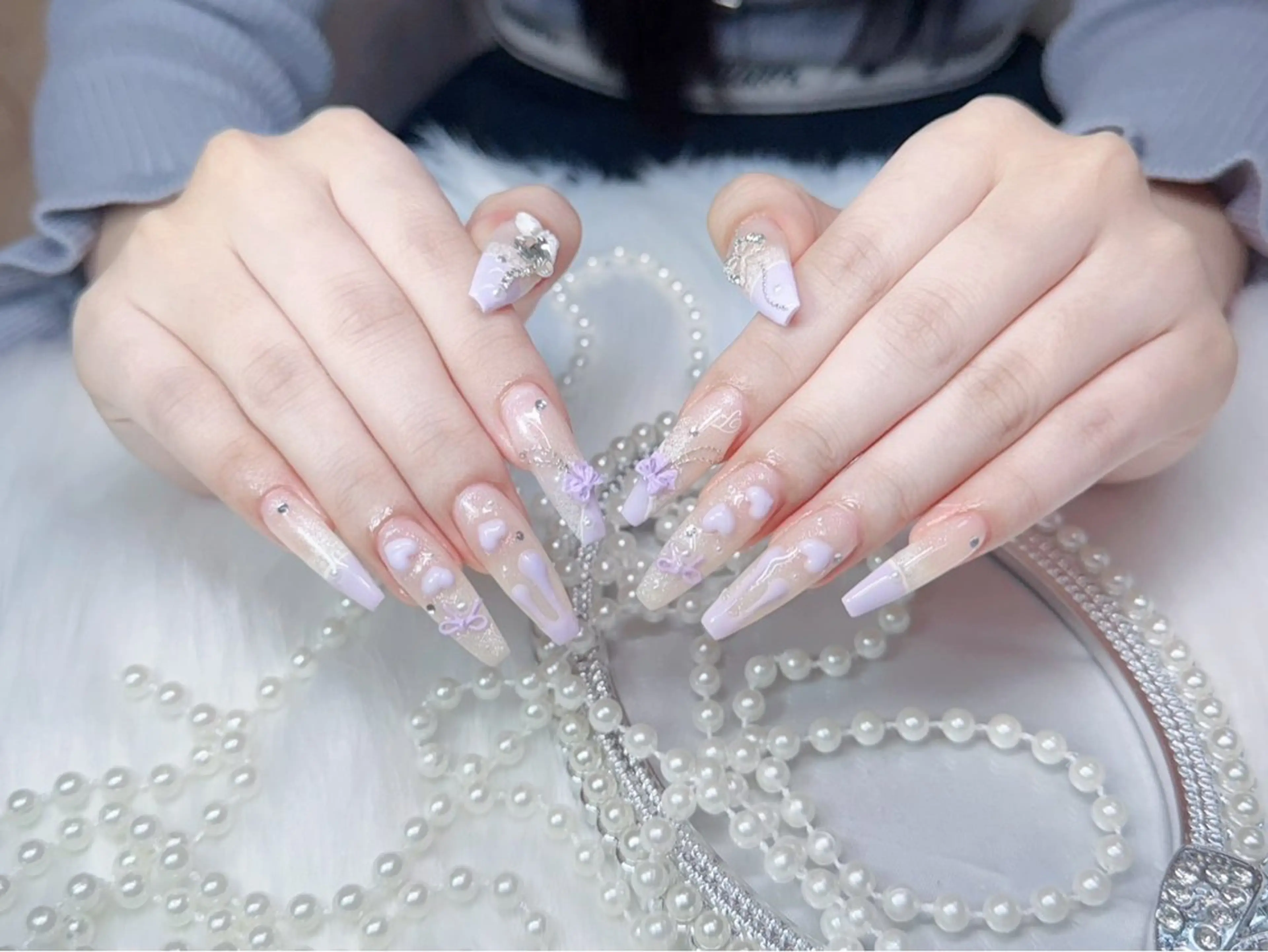 ネイル ジェルネイル グラデーション ロングネイル 持ち込み スカルプネイル MIYU nail リナのネイルデザイン