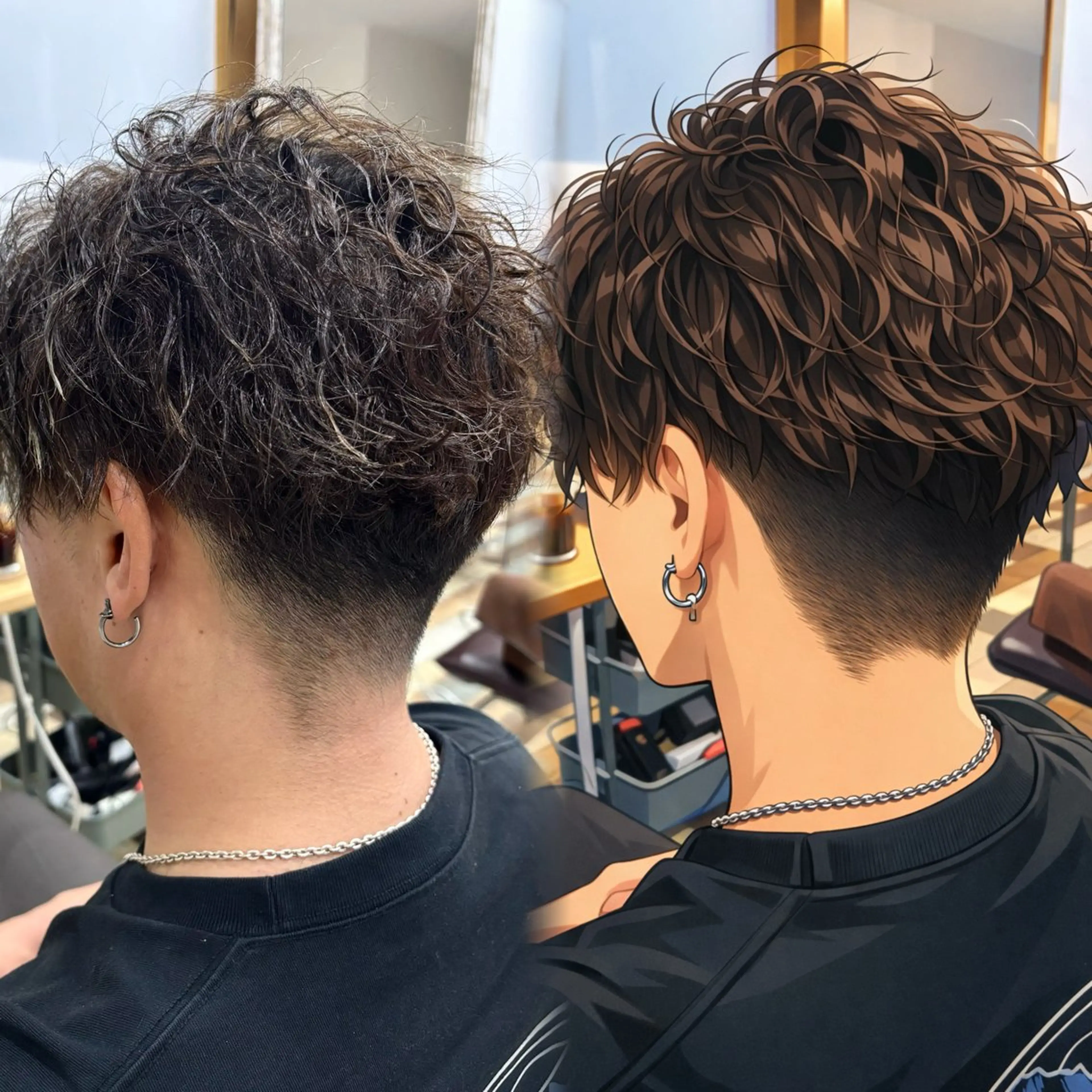 パーマ メンズ カット パーマ LIFE 本店所属・ハイトーン×レイヤー 🔥小林達哉のヘアスタイル