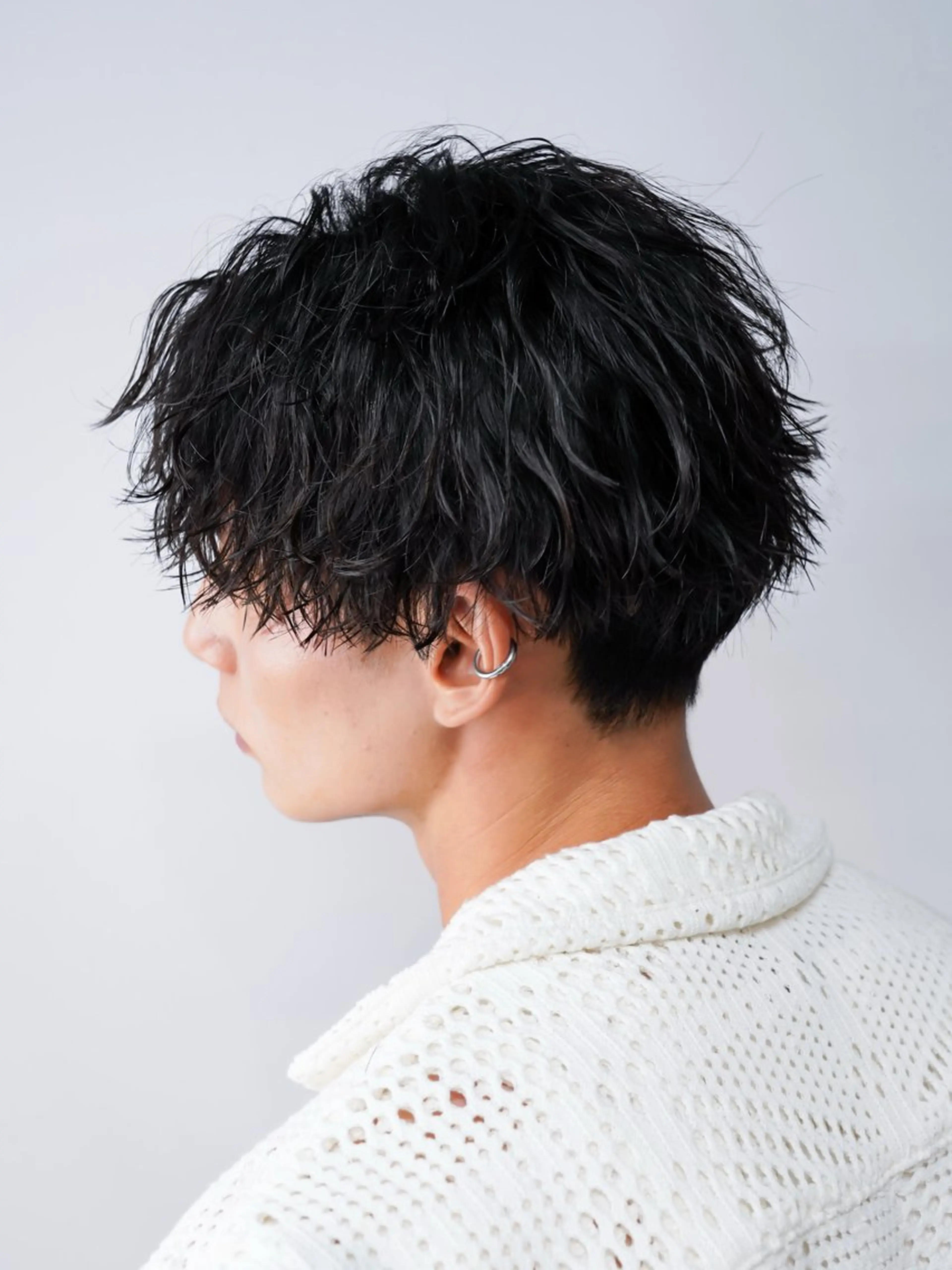 パーマ メンズ センターパート コンマヘア フェードカット カルマパーマ マッシュ パーマ 原宿 フェザーパーマ fifth イノウエのヘアスタイル