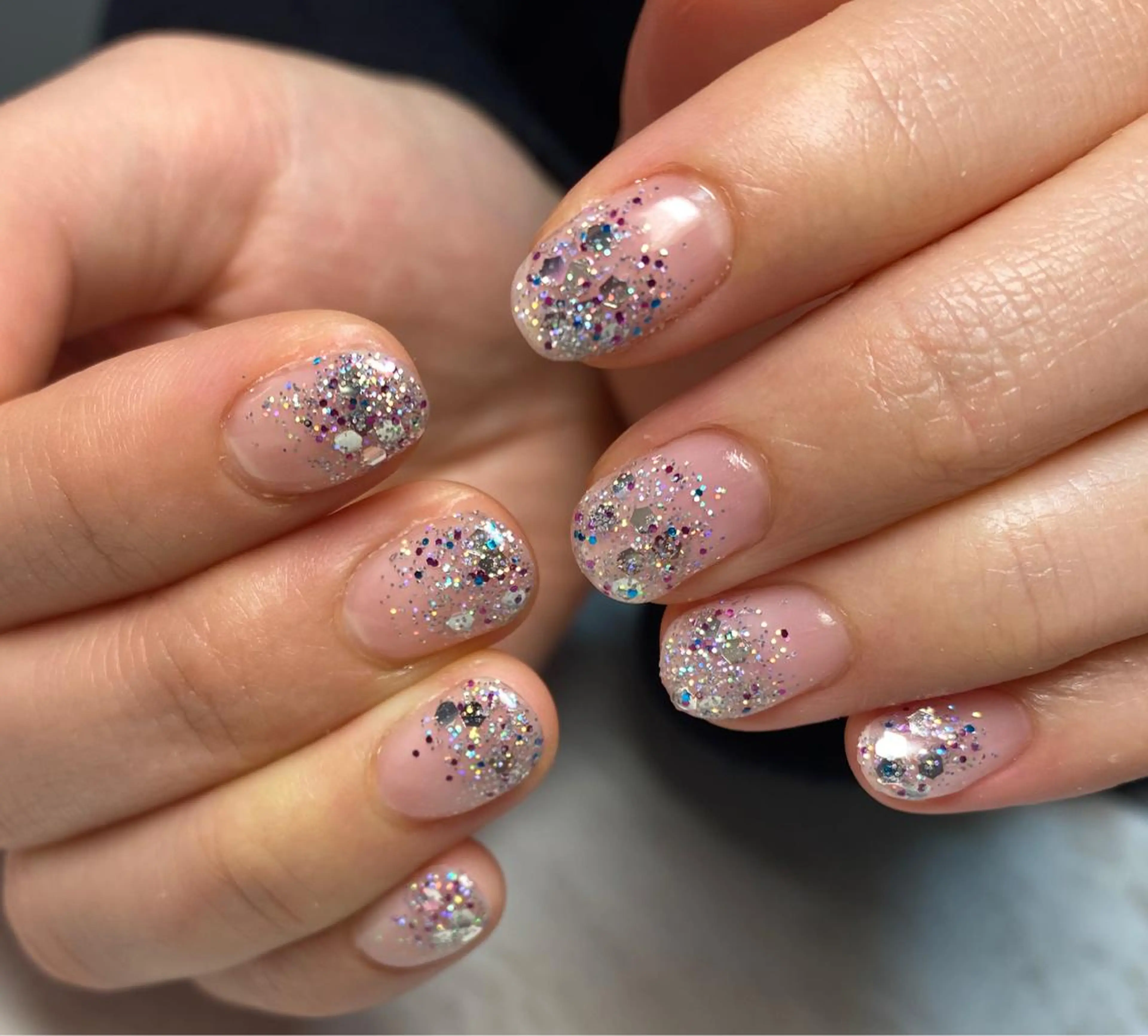 ネイル グラデーション キラキラネイル ラメ(グリッター) ラメグラデーション ネイルPetit Ribbonのネイルデザイン