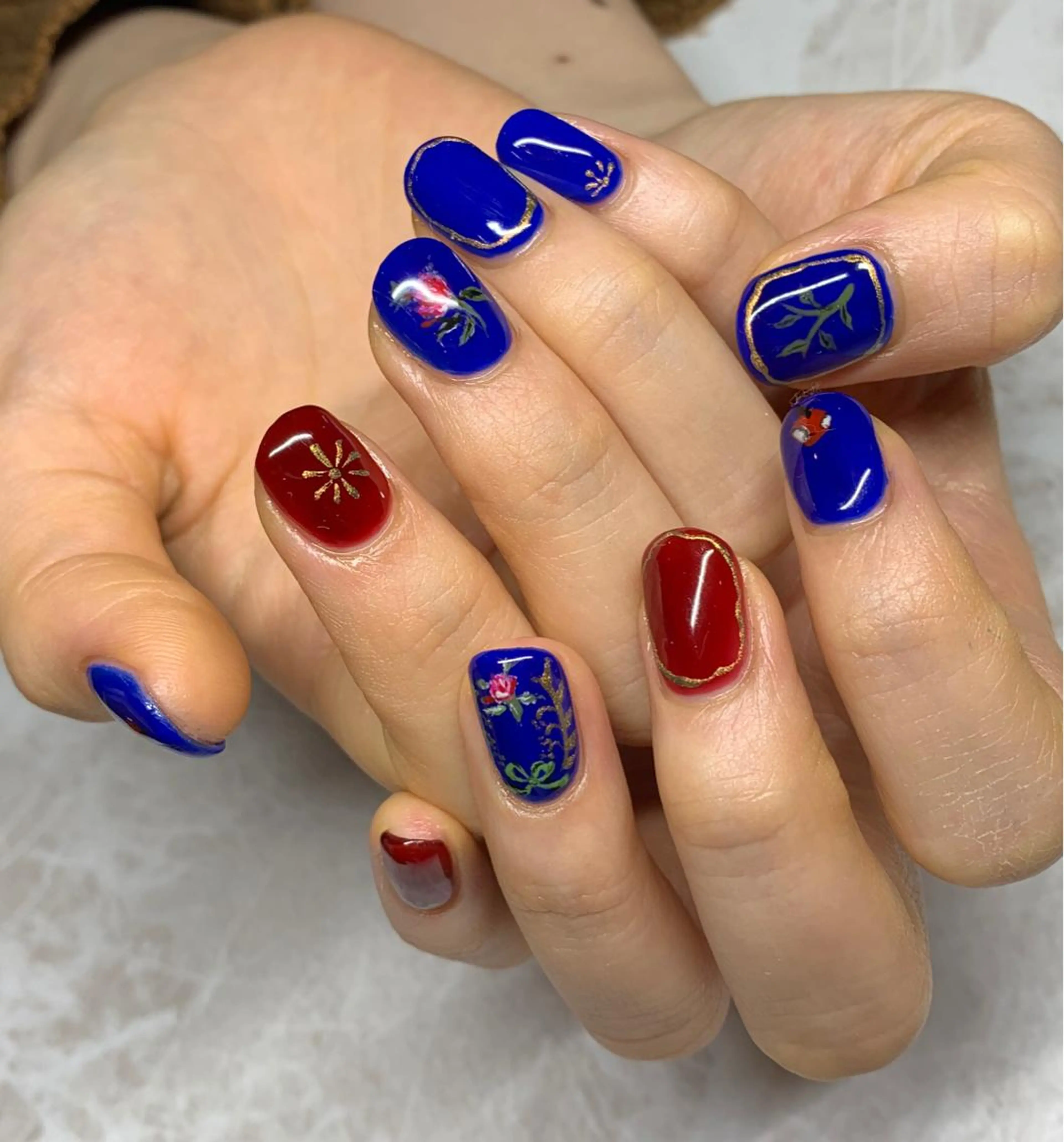 ネイル ブルー クリアネイル マットネイル Nail salon Ramo所属・松田 祥子のネイルデザイン
