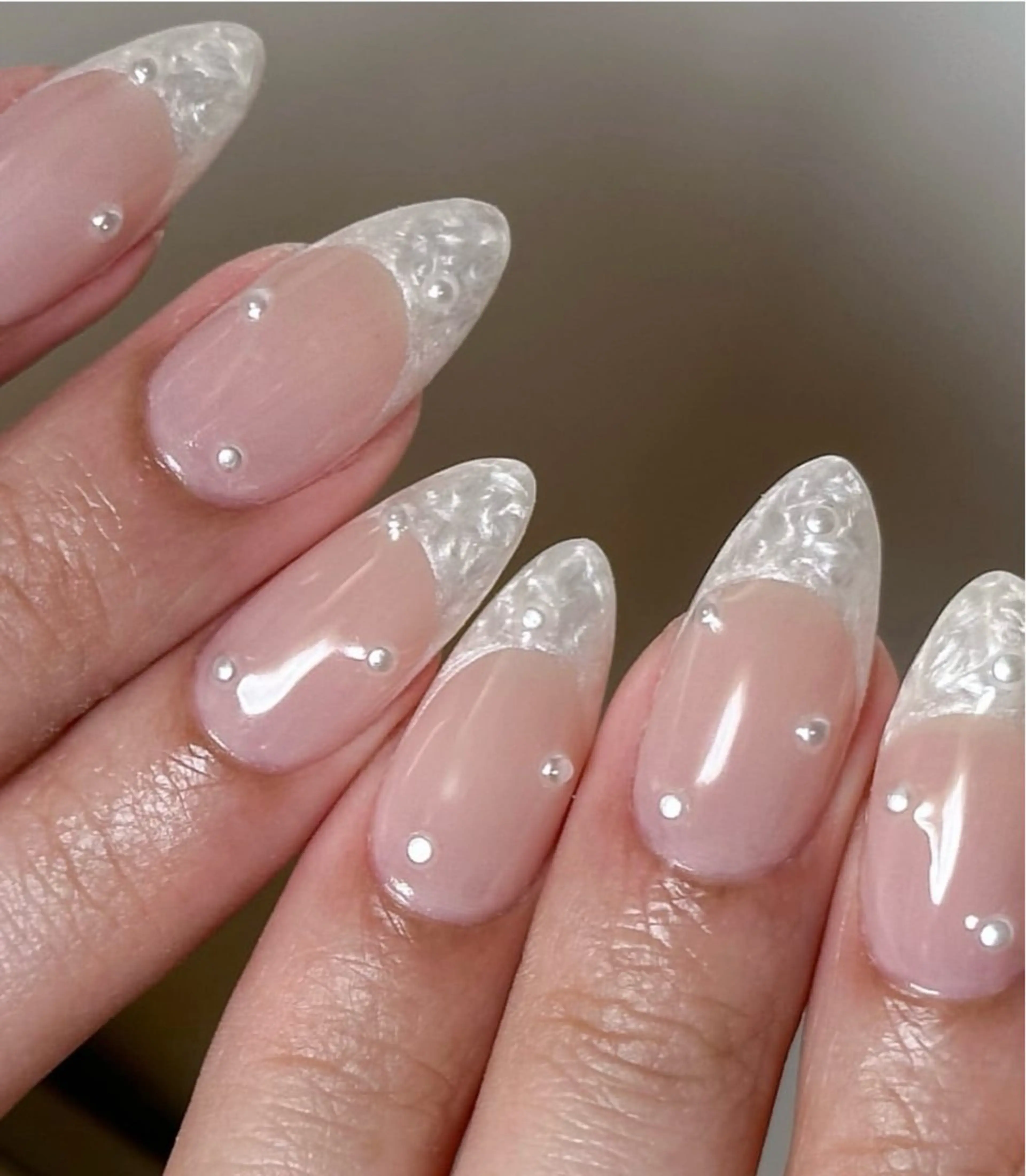 ネイル アートネイル オーロラネイル チークネイル 長さ出し フットネイル ハンドネイル ハンドケア Hazuki nailのネイルデザイン