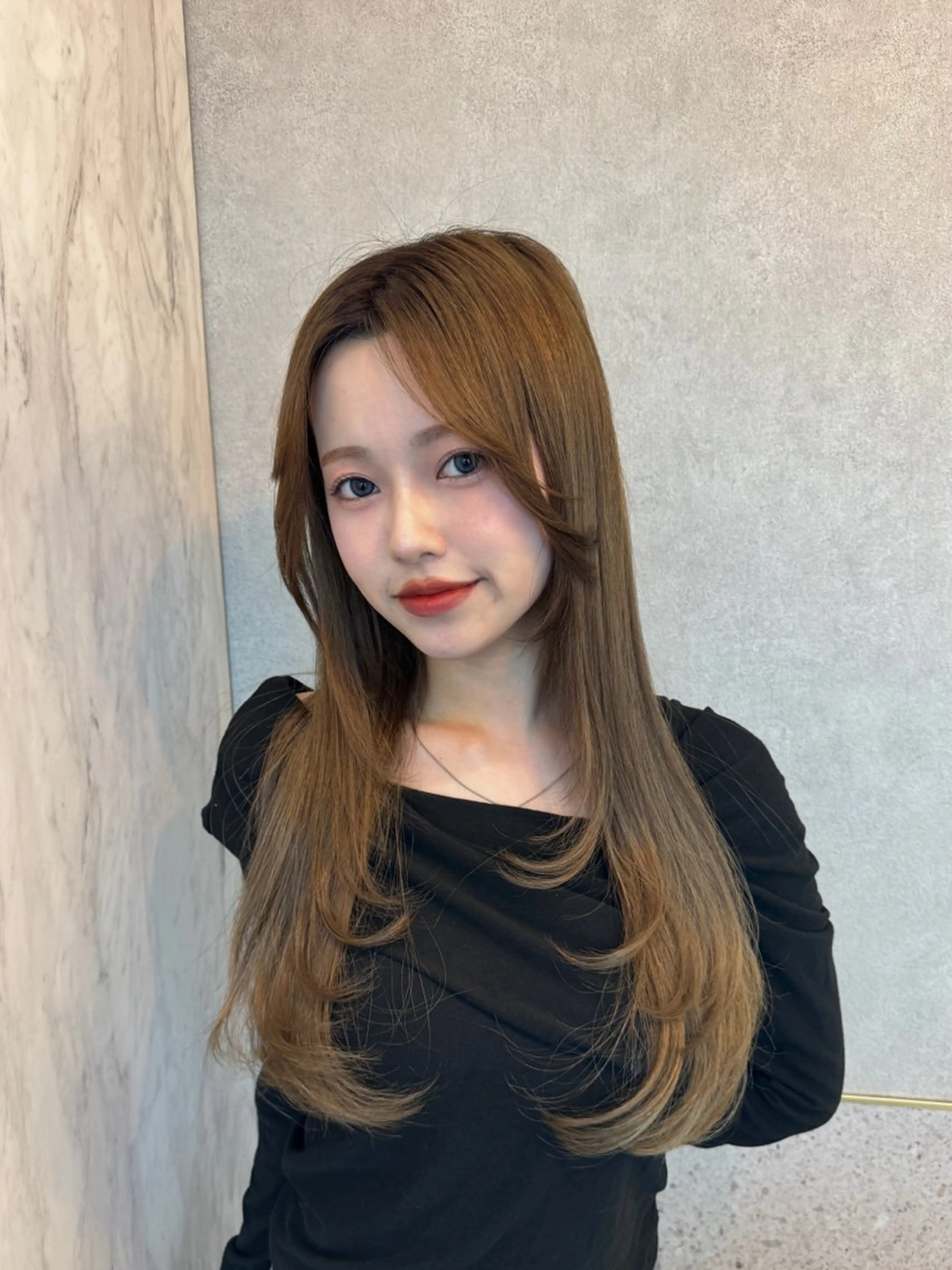 ロング 韓国風ヘア レイヤーカット カット ヘアカラー トリートメント 🎀しゅな/韓国 レイヤー/透明感♡のヘアスタイル