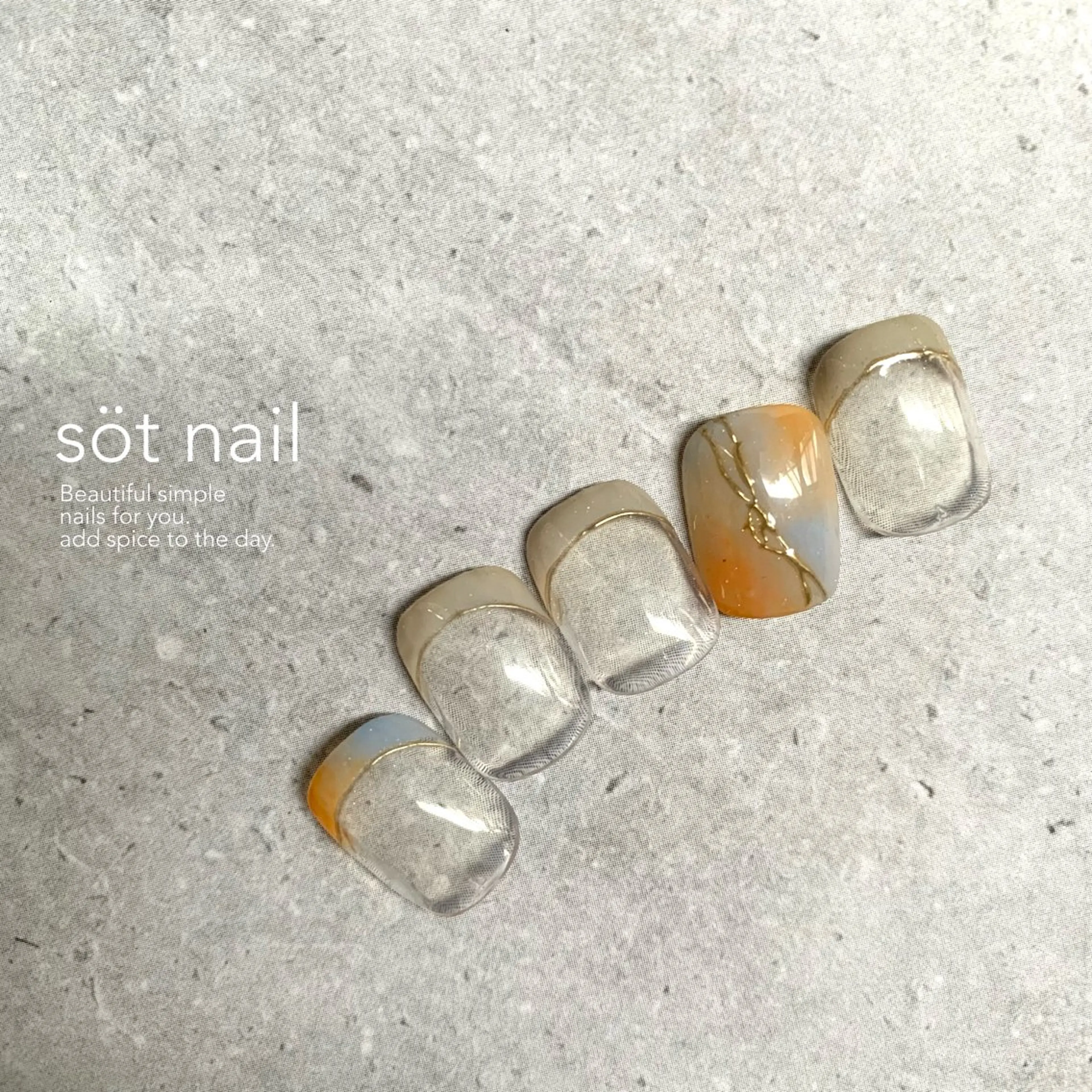 ネイル フレンチネイル ミラーネイル ハンドネイル söt nail所属・岡田 恵美のネイルデザイン