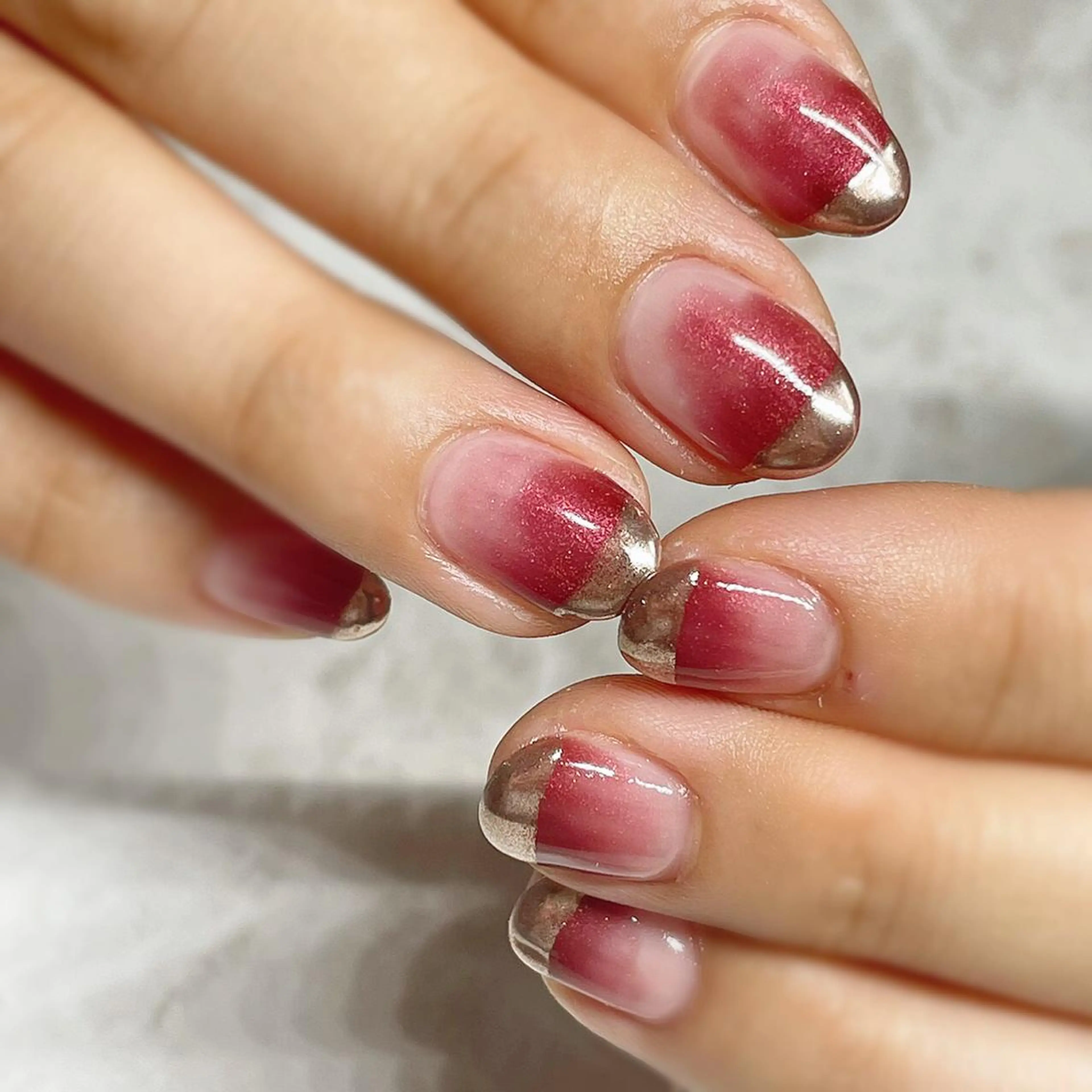 ネイル フレンチネイル ミラーネイル nail salon Regaosのネイルデザイン
