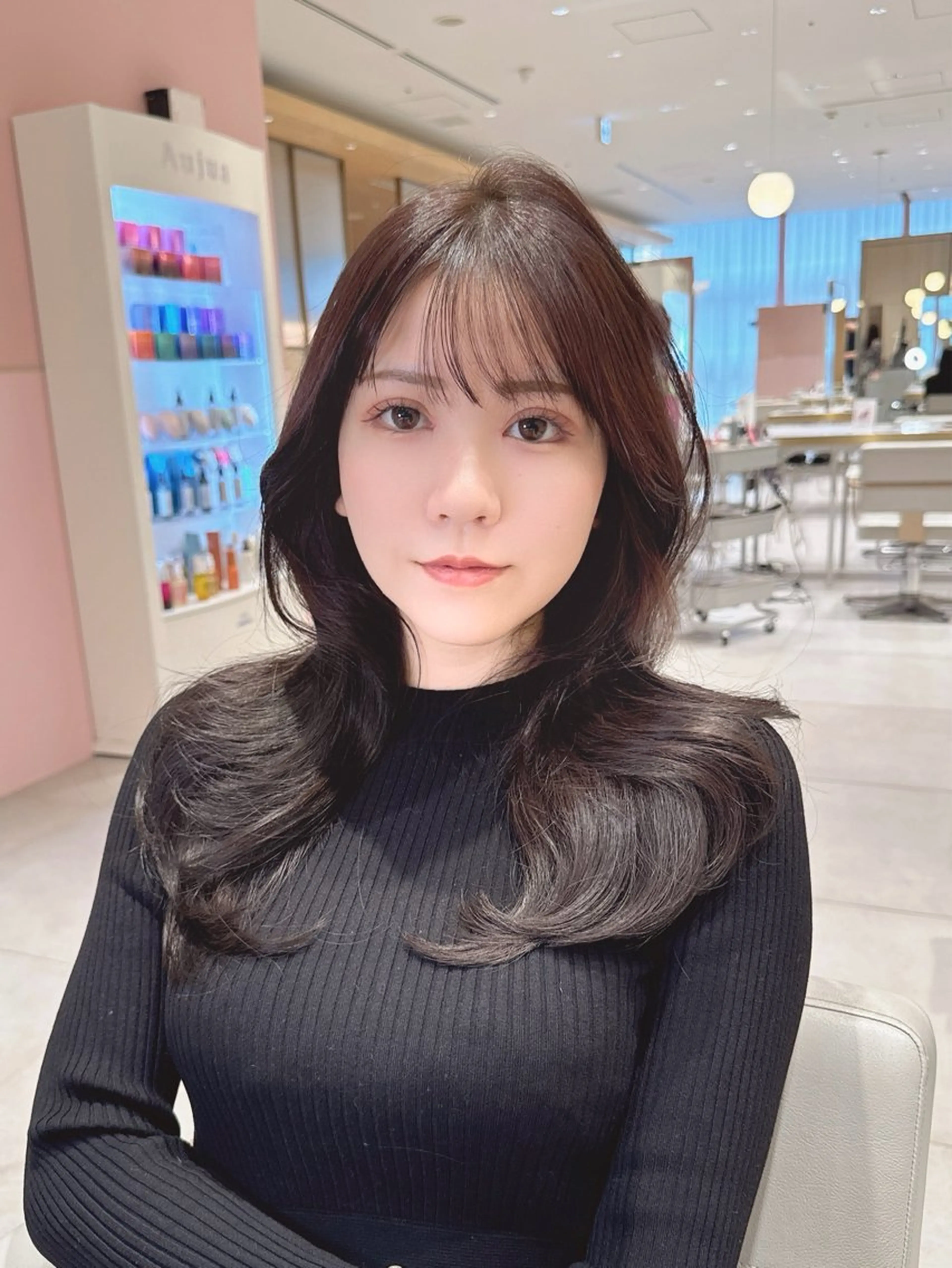 セミロング カラー カット ヘアカラー トリートメント ヘッドスパ ヘアセット 韓国ヘア/レイヤー/ 顔まわり/りょーとのヘアスタイル