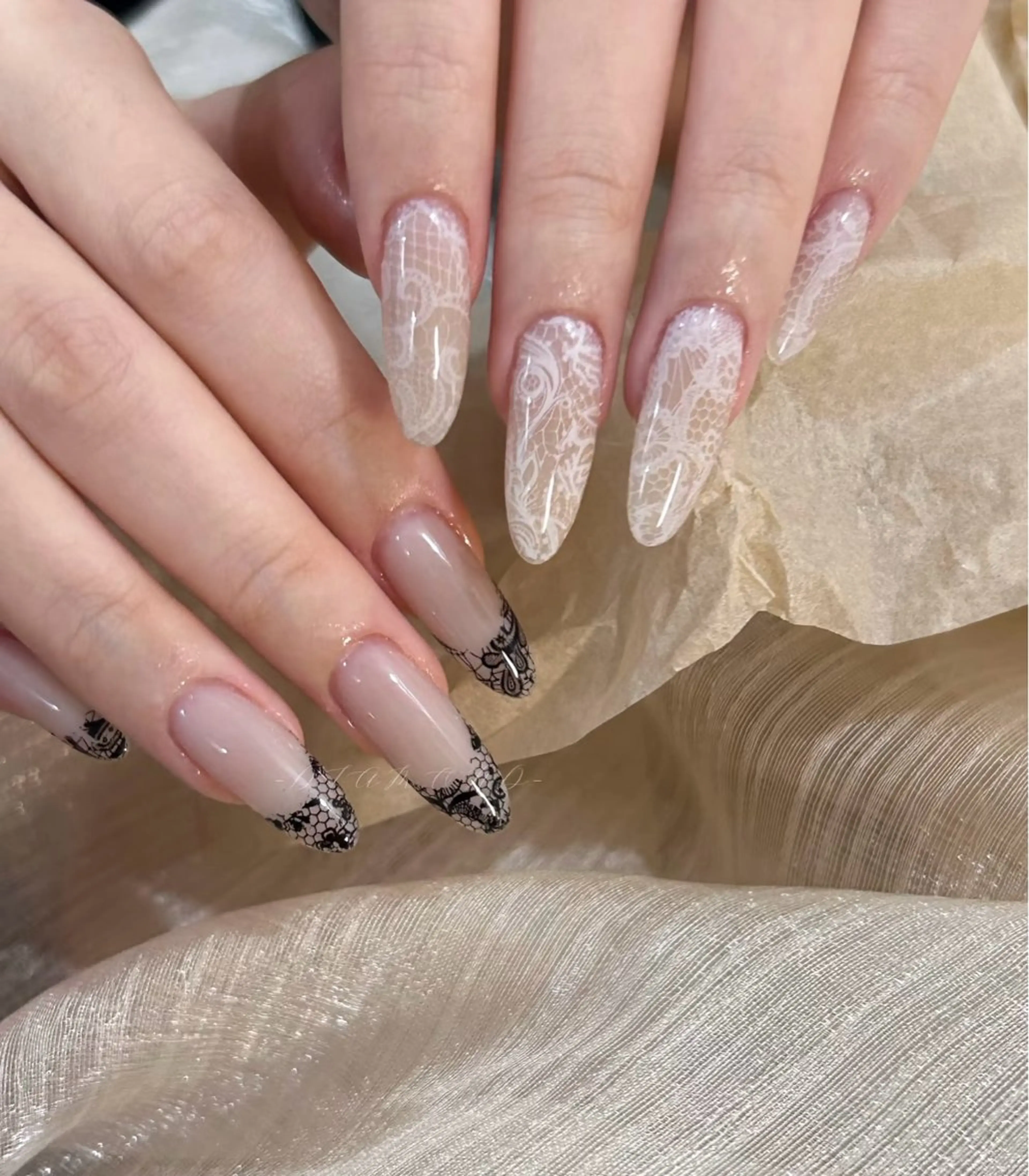 ネイル アートネイル オーロラネイル チークネイル 長さ出し フットネイル ハンドネイル Blossom nail【ブラソンネイル】所属・Blossom nail_Yuniのネイルデザイン