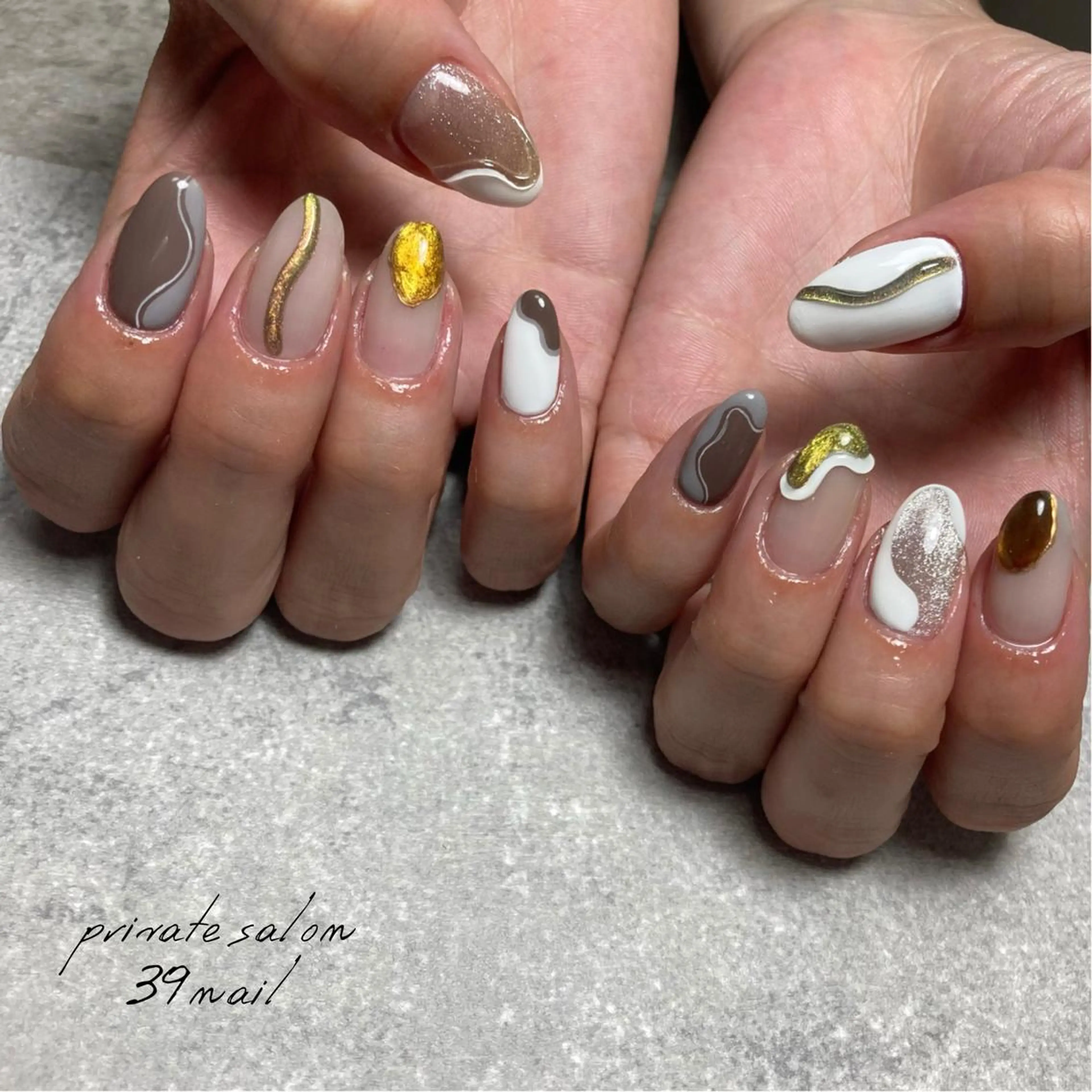 ミディアム ネイル ハンドネイル 京橋 【39nail】のネイルデザイン