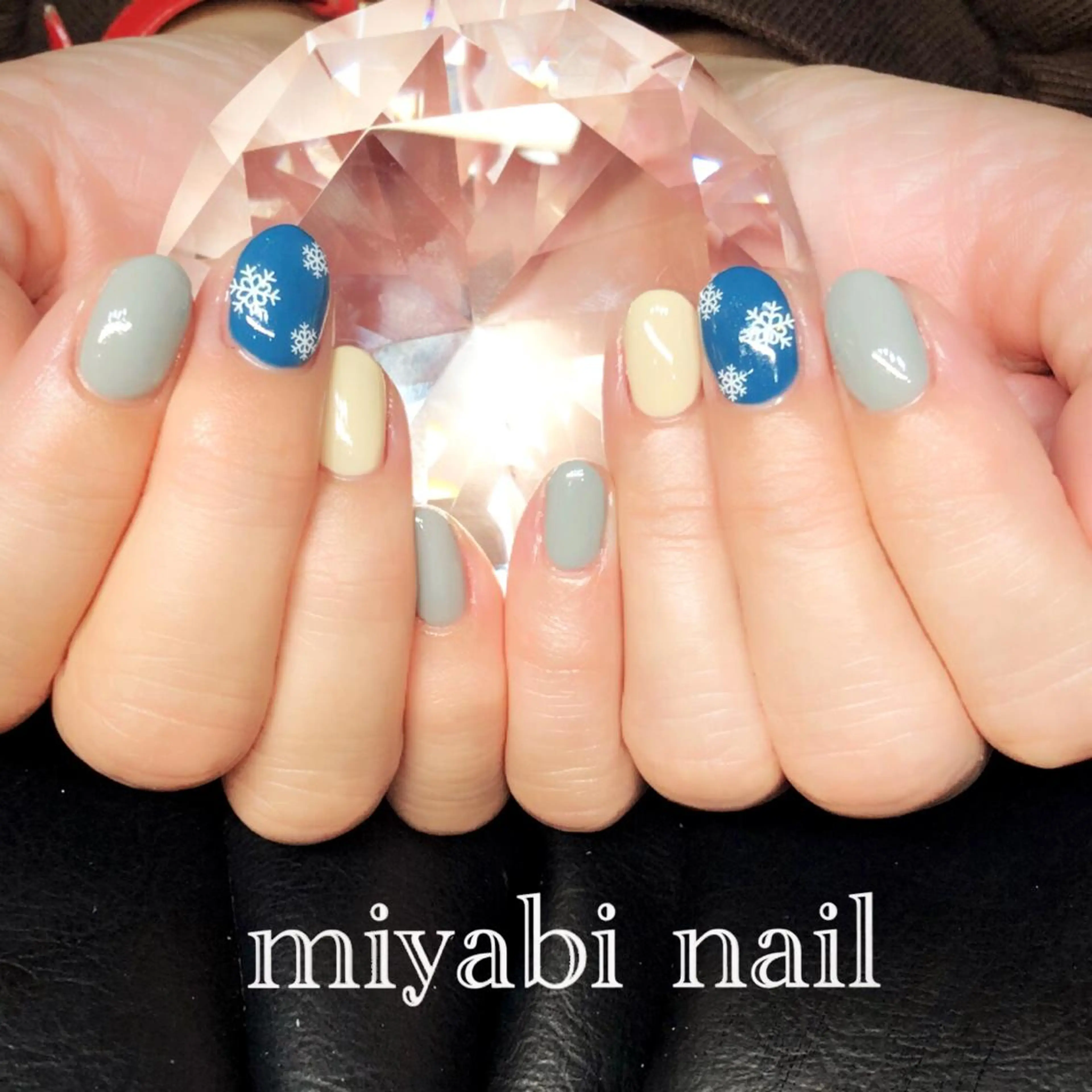 ネイル アートネイル ジェルネイル 冬ネイル ハンドネイル miyabi nail 桂川駅近くのネイルデザイン