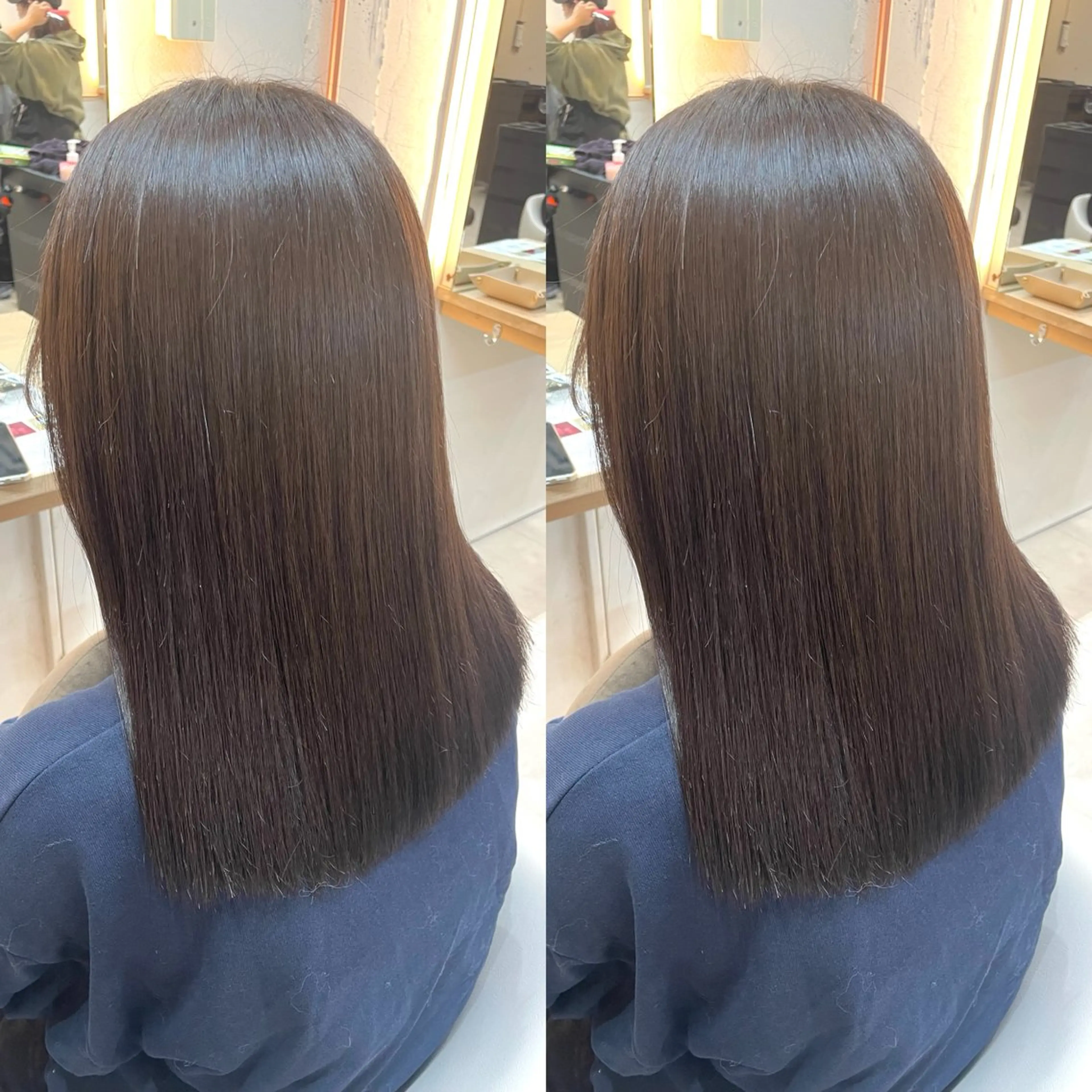 セミロング カラー 髪質改善 カット ヘアカラー トリートメント ヘアセット ブリーチ無しダブル カラー🦕まどかのヘアスタイル