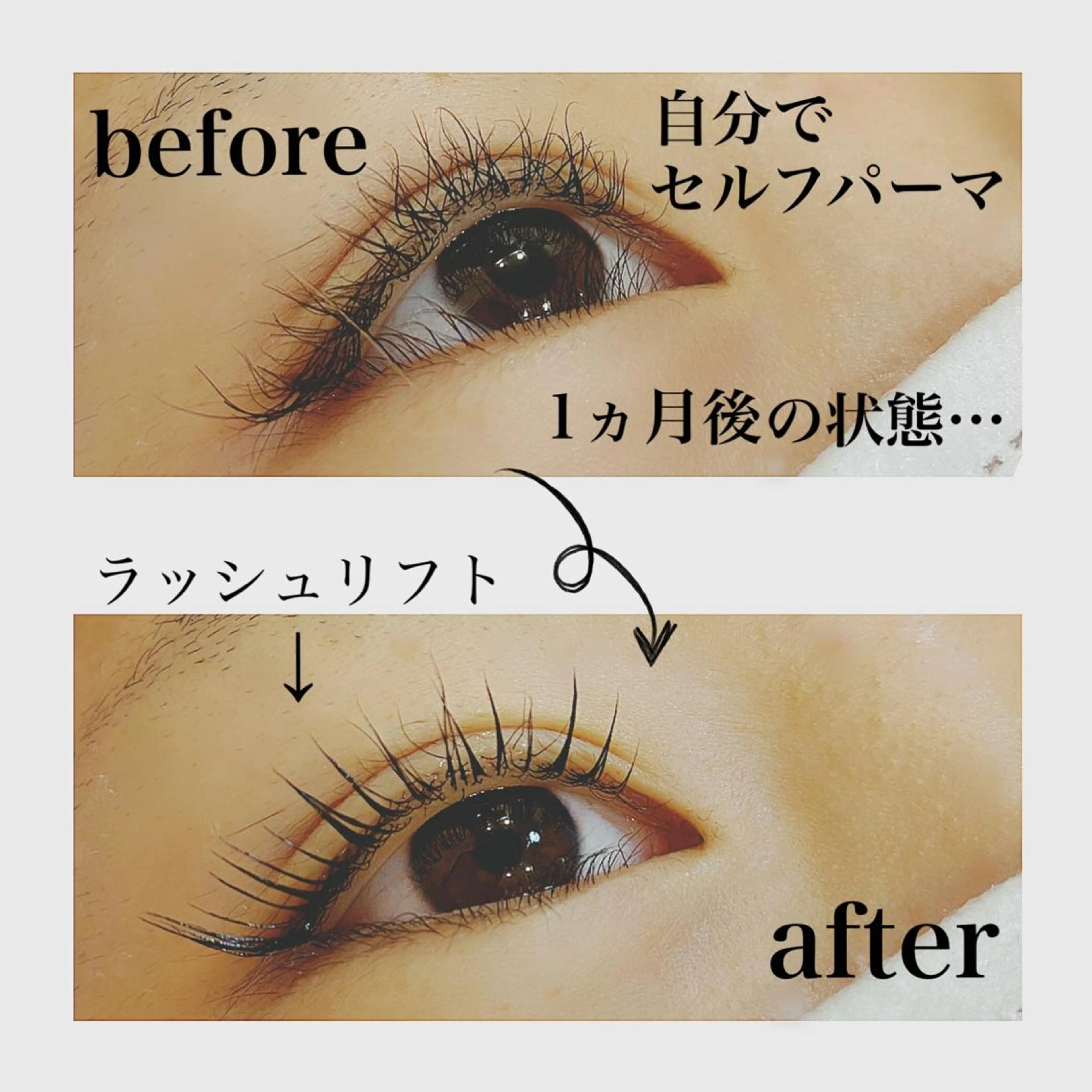 マツエク・マツパ カラーマツエク フラットラッシュ まつげパーマ セーブル 一重×まつ毛パーマ progress つくばのマツエク・マツパデザイン