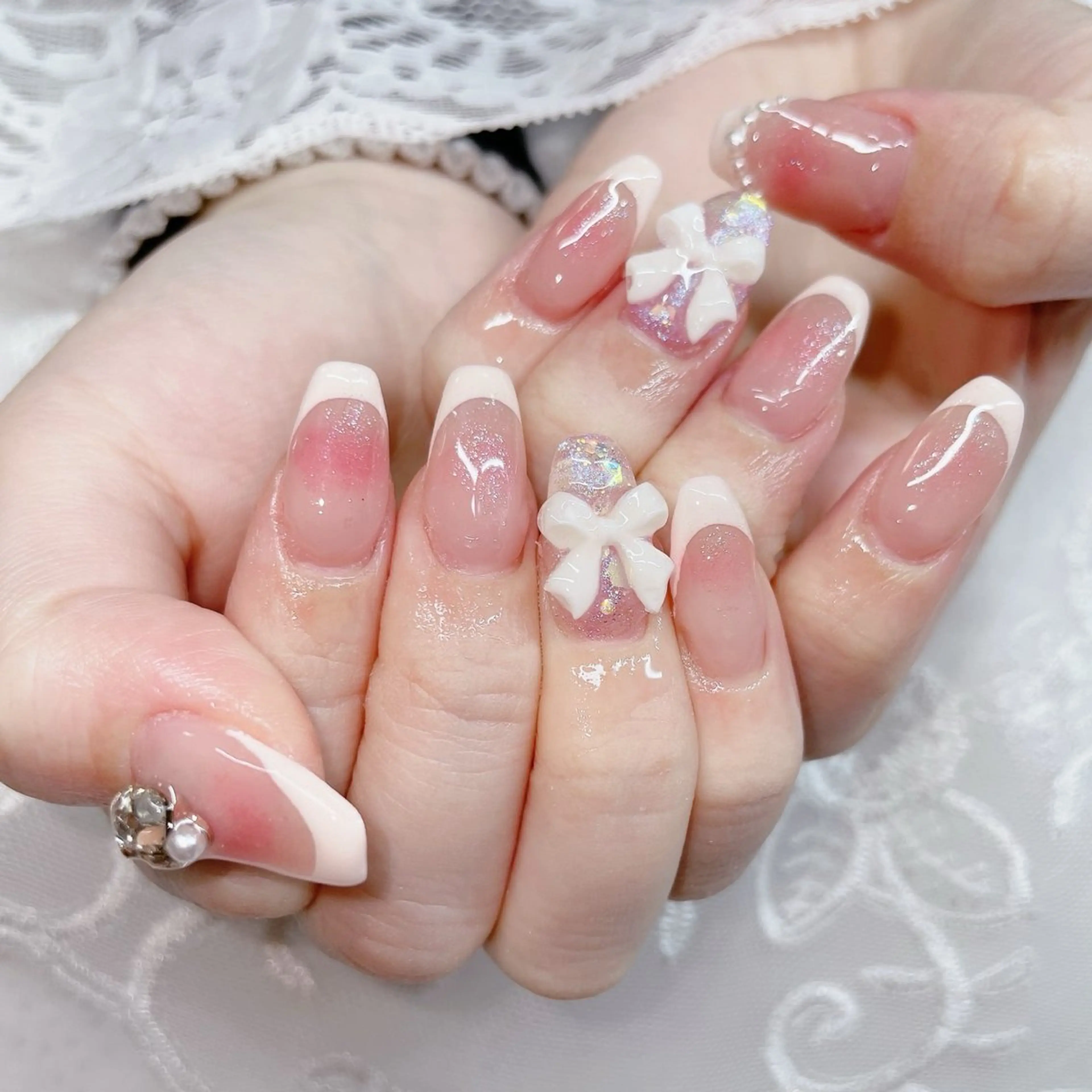 ロング ハンドネイル ハンドケア 💜MIYA nail川崎店のネイルデザイン