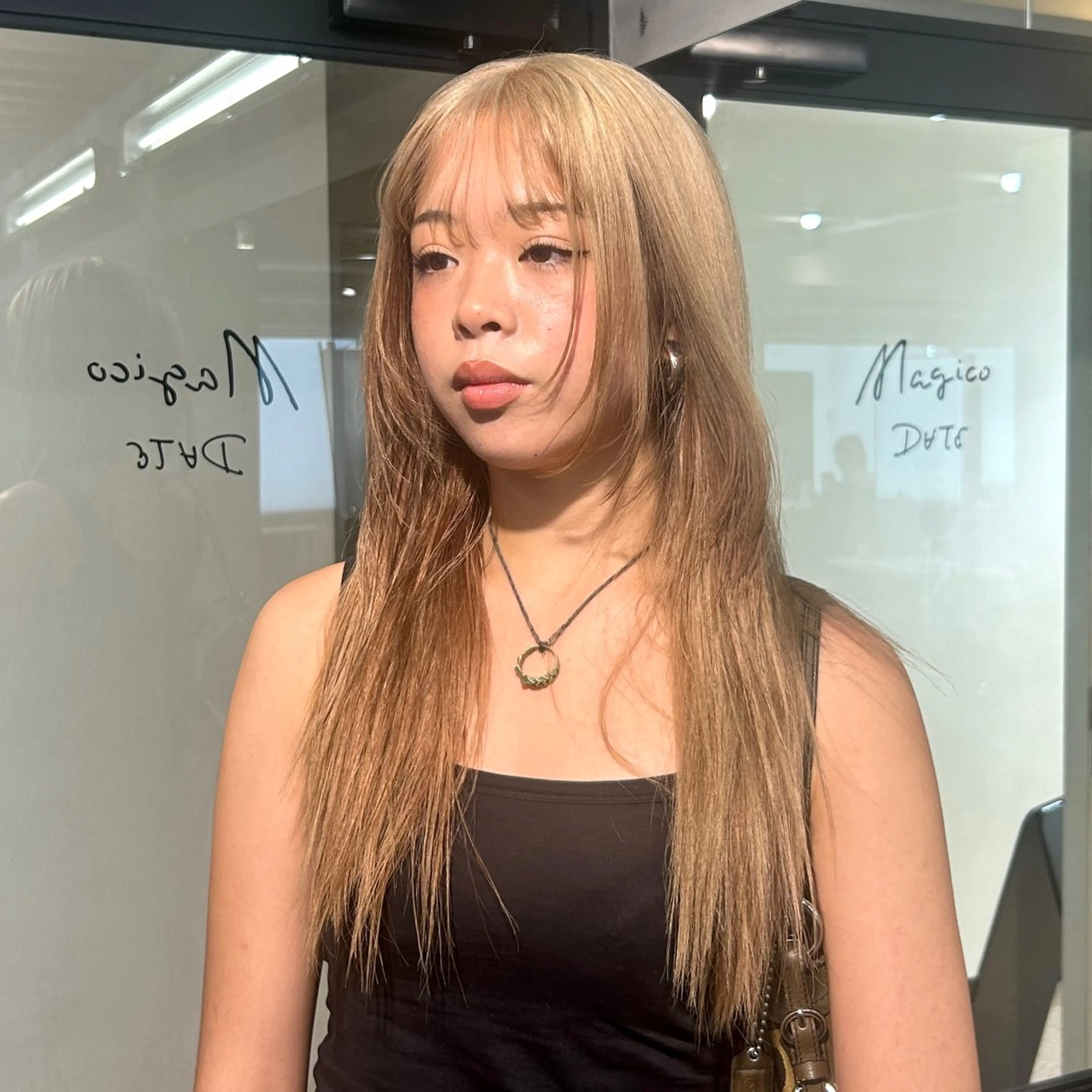 セミロング カラー ヘアカラー トリートメント ✨うる艶/ブリーチ✨ 𝓡𝒖𝓷𝐚💋のヘアスタイル