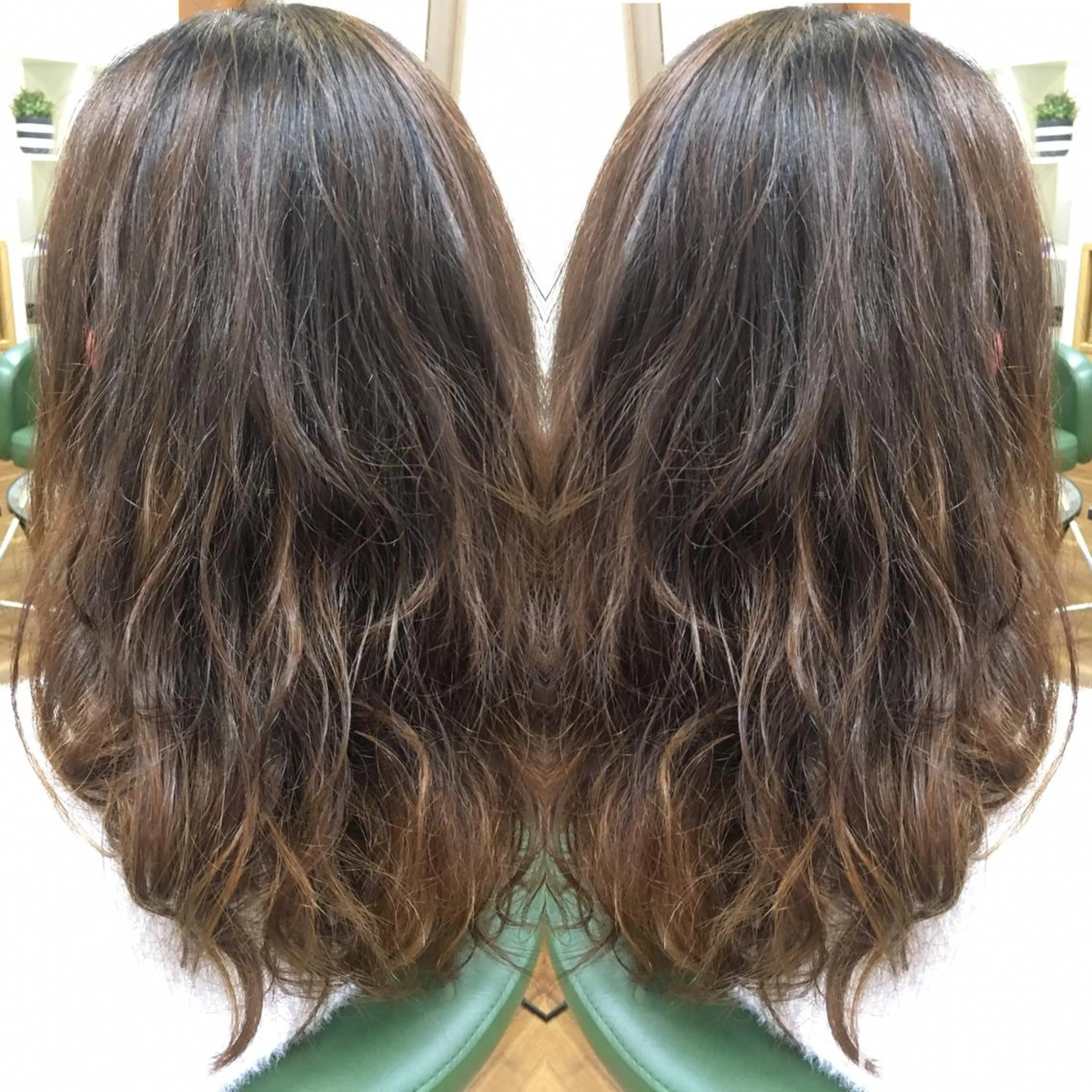 ロング カラー パーマ ヘアアレンジ メンズ キッズ ネイル マツエク・マツパ メンズパーマ デジタルパーマ PALETTE(パレット)所属・SHIORI💜口コ ミNo.1艶カラーのヘアスタイル