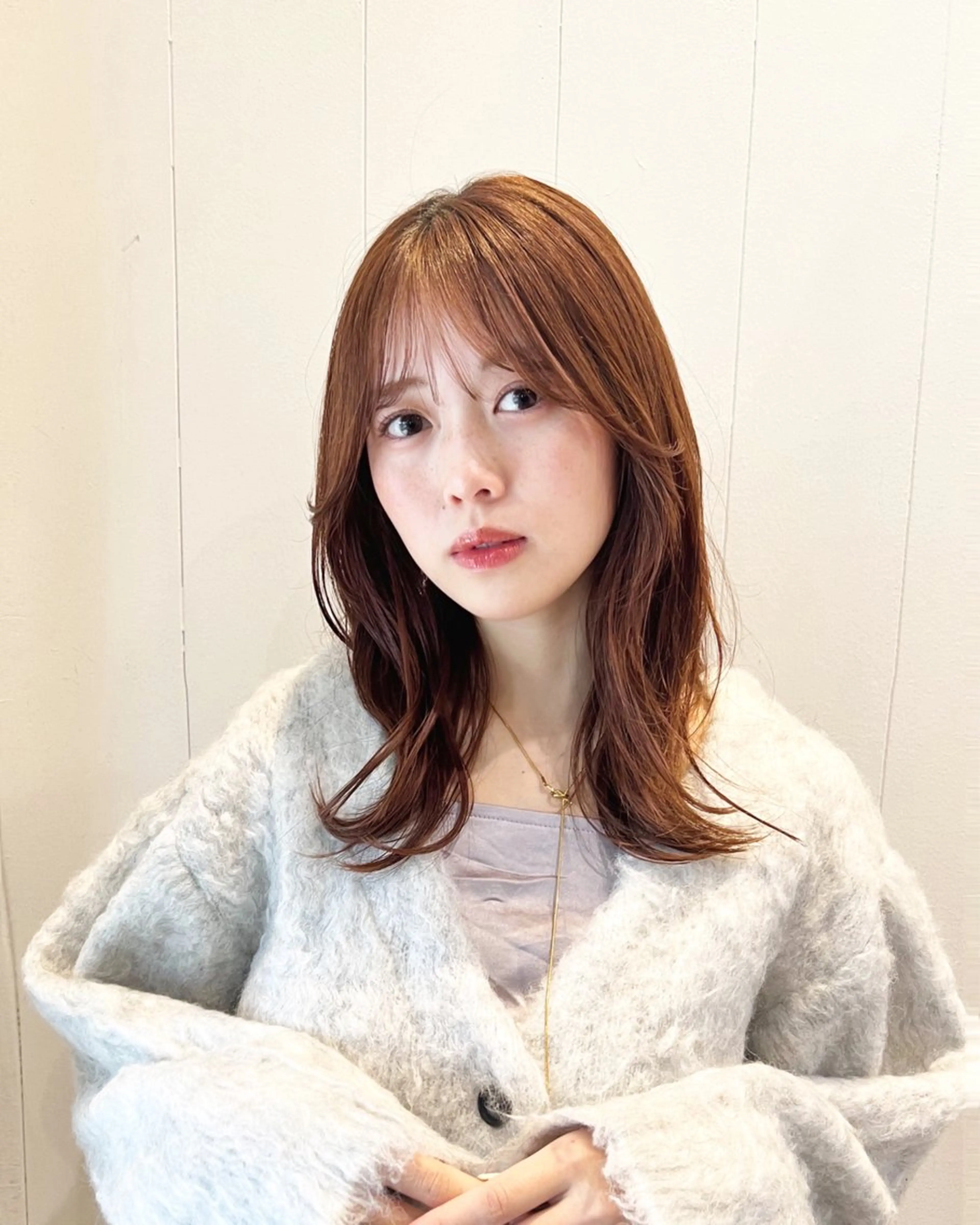 ミディアム カット ヘアカラー ヘッドスパ 縮毛矯正 /横山陸人のヘアスタイル