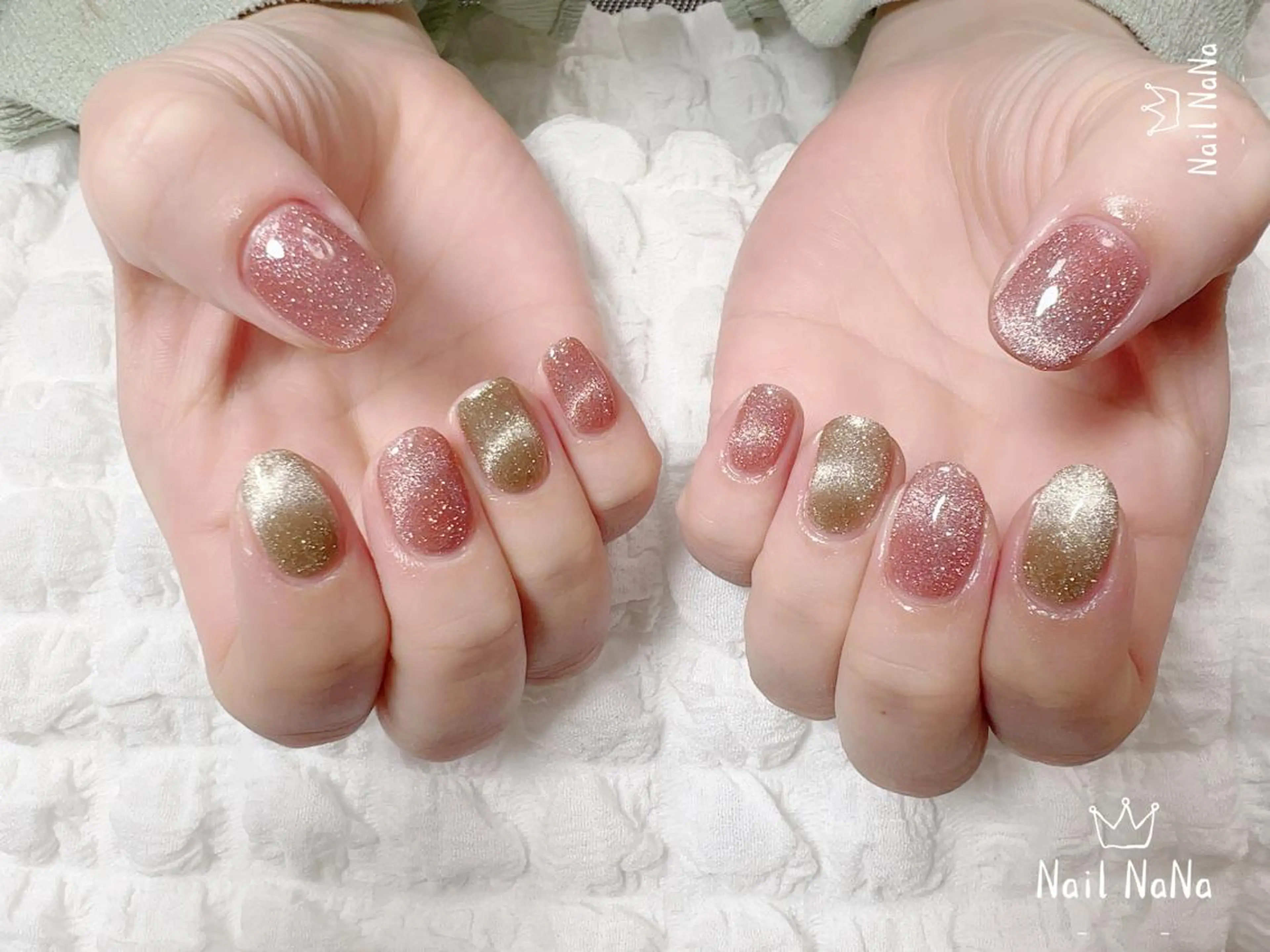 ショート カラー ネイル フレンチネイル マグネットネイル Nail NaNaのネイルデザイン