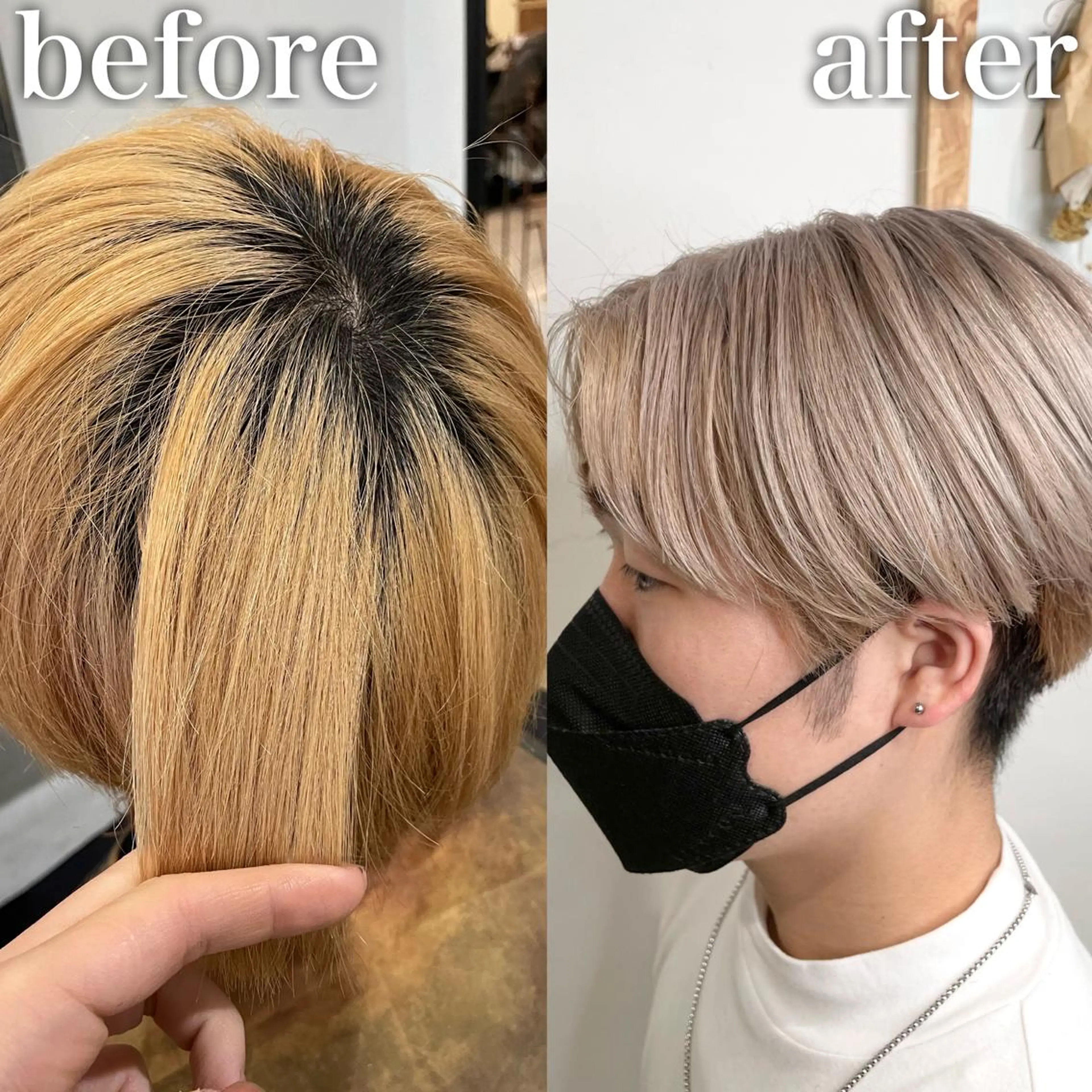 カラー メンズ ベージュカラー ホワイトベージュ 🦋高岡 ゆうが🦋のヘアスタイル