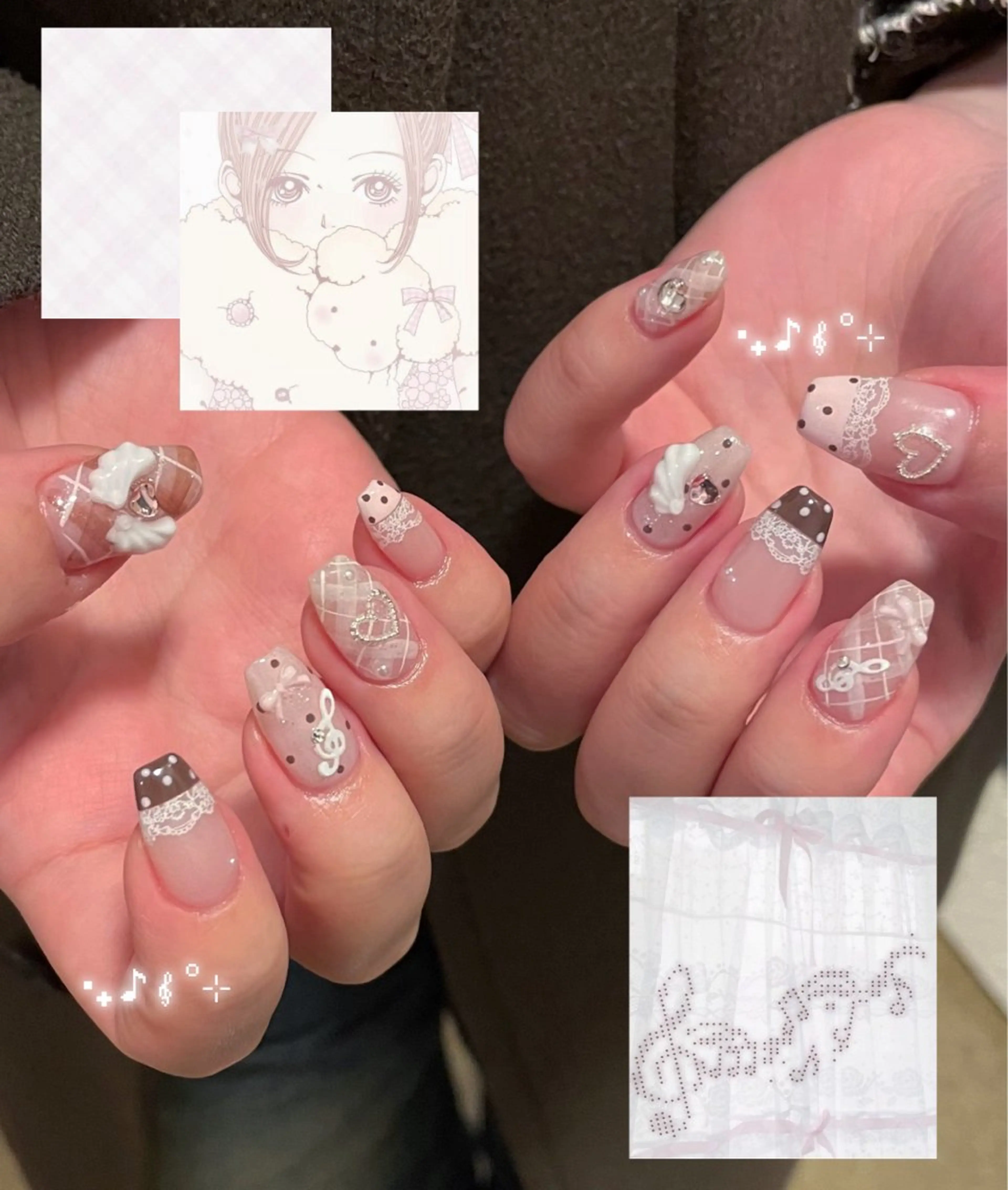 メンズ ネイル ハンドネイル MINAMI໒꒱ Y2K、韓国ガーリーのネイルデザイン