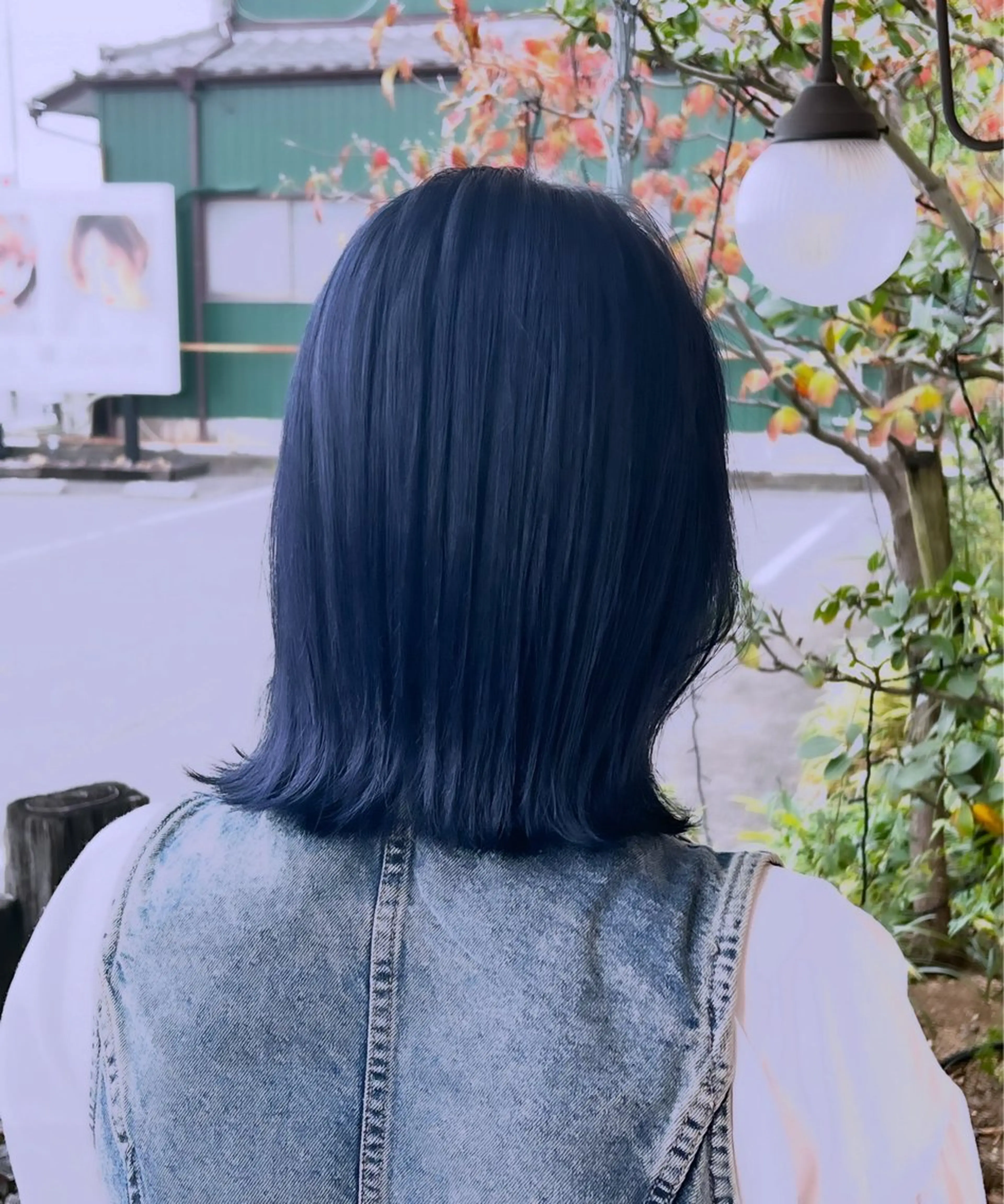 カラー ブリーチ ネイビーカラー まりん /小牧美容院のヘアスタイル