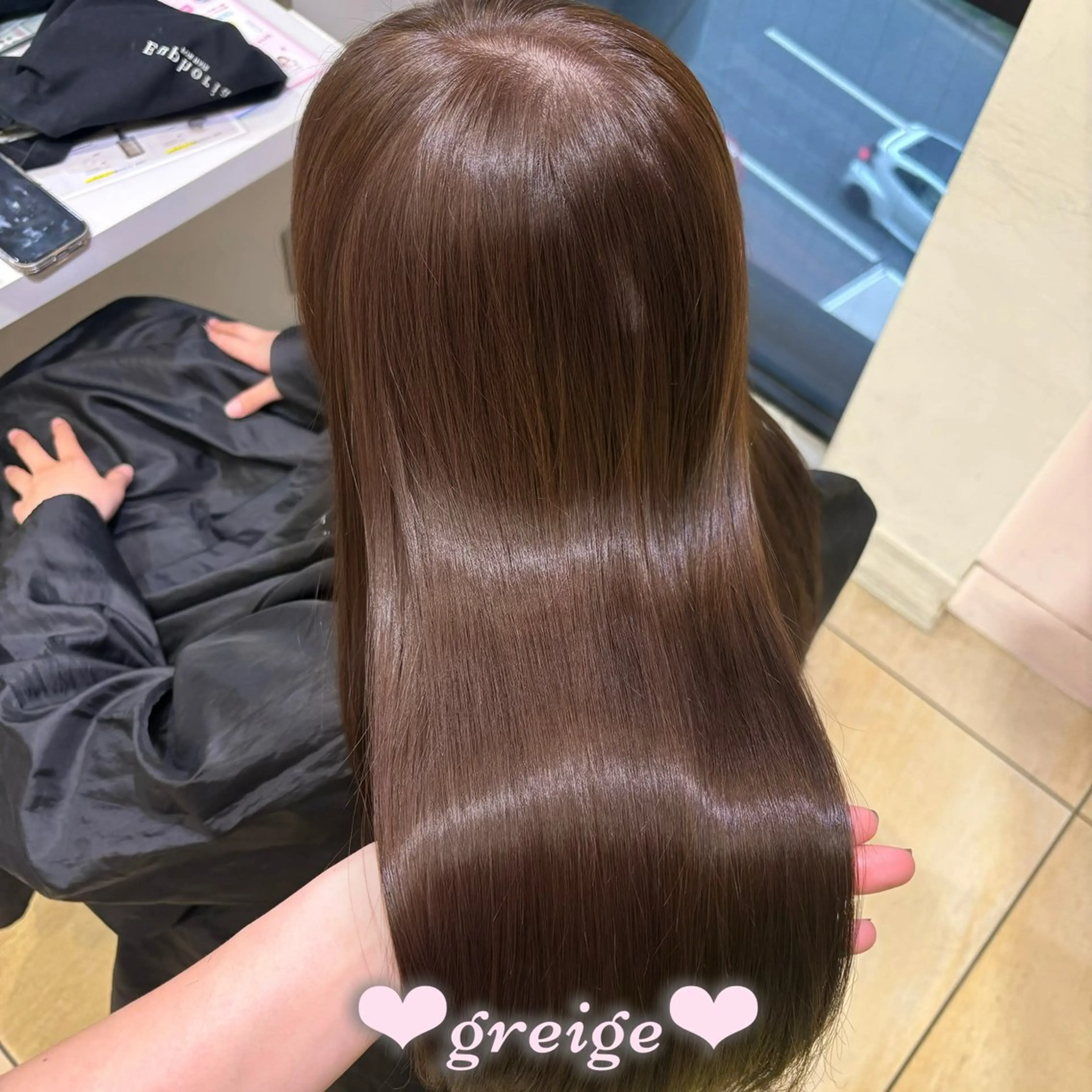 ロング カラー グレージュ カット ヘアカラー トリートメント 新宿/透明感カラー /韓国ヘアKANA♡のヘアスタイル