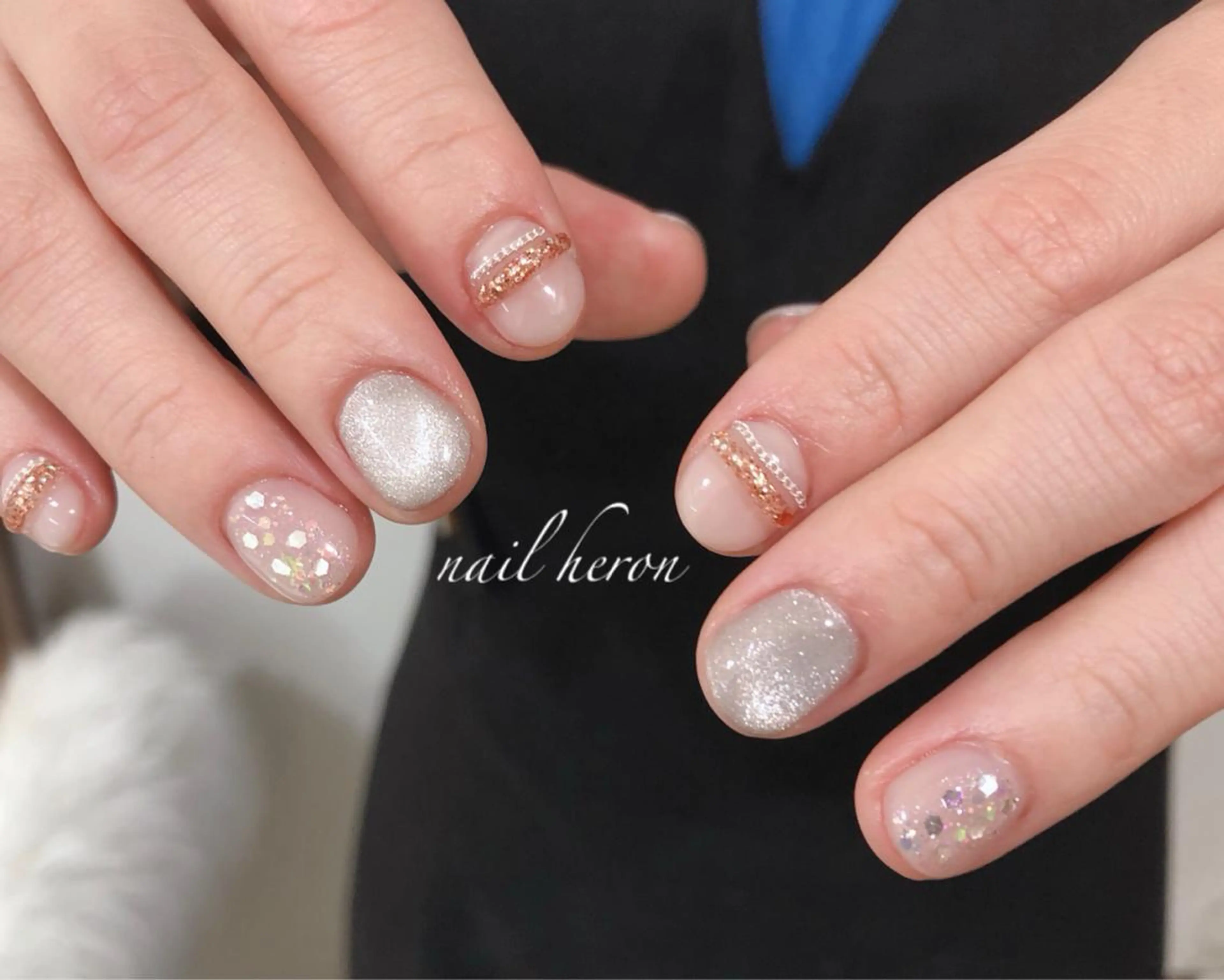 ネイル マグネットネイル ホワイト ハンドネイル nail heron所属・saki_ nail heronのその他イメージ