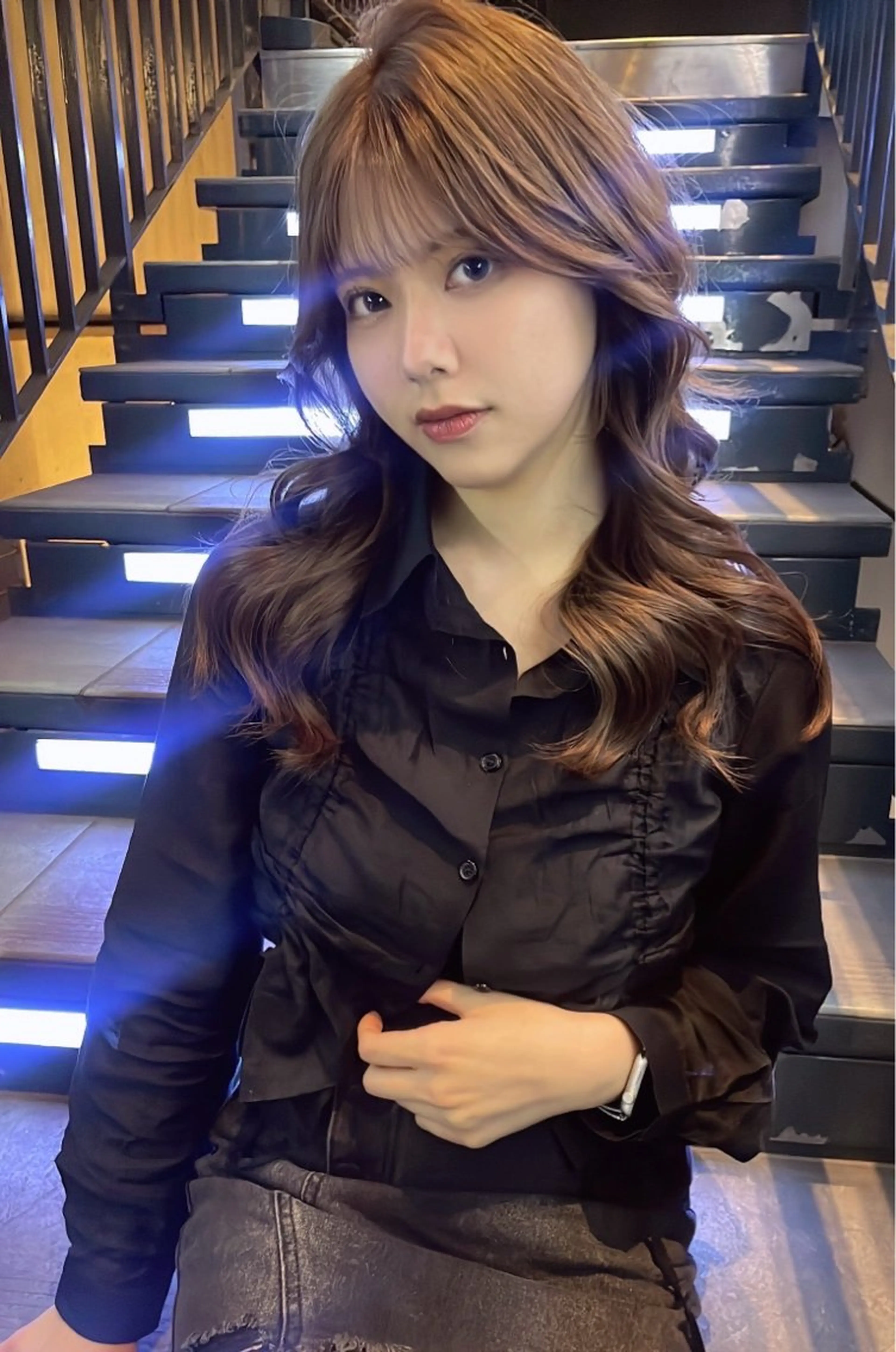 ミディアム カラー ヘアアレンジ 切りっぱなしボブ ショートボブ ベージュカラー ブリーチ ケアブリーチ カット ヘアカラー トリートメント GiseL天神カラー 髪質改善/ブリーチのヘアスタイル