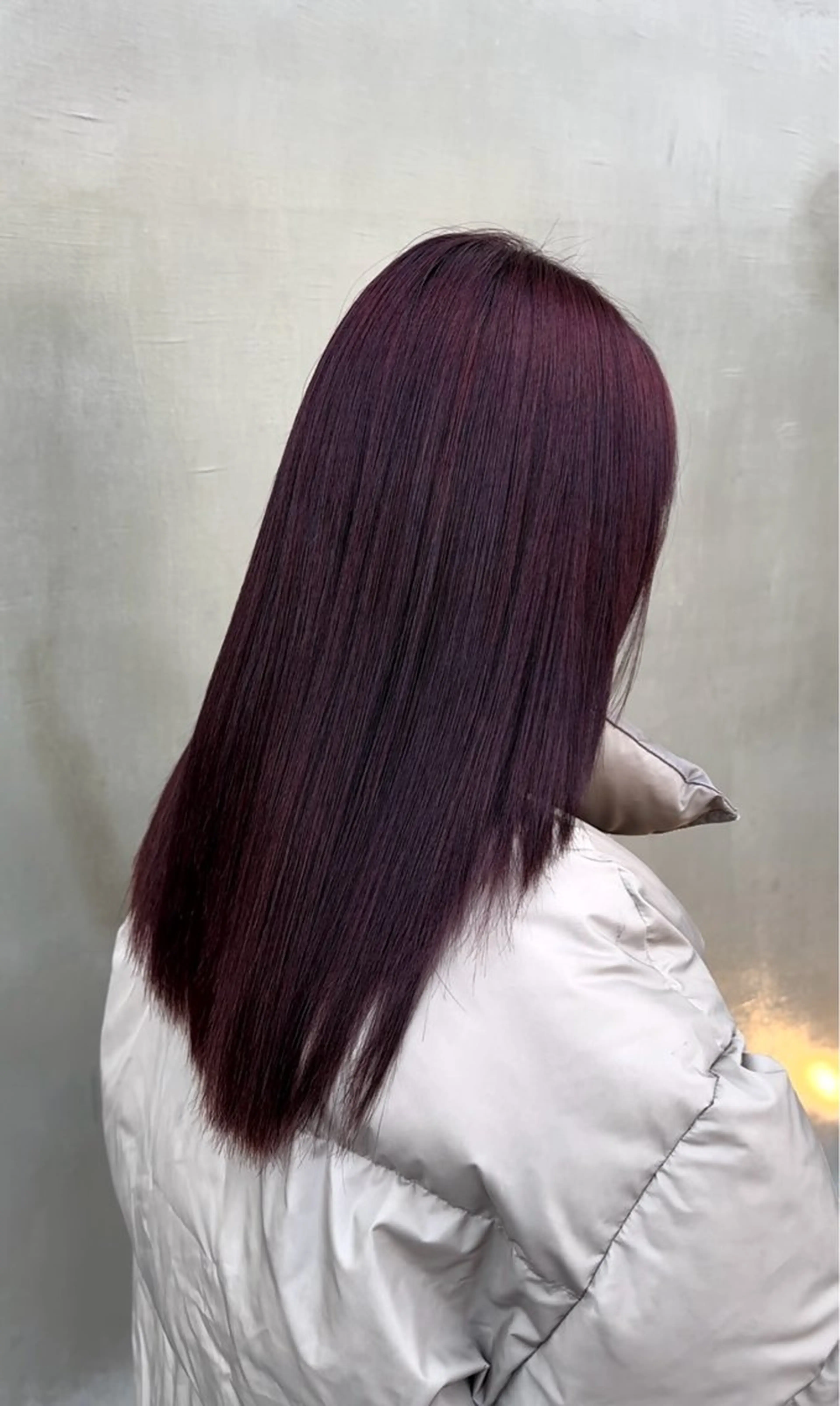 セミロング カラー ブリーチ ボルドーカラー ブリーチなしカラー 各務原/カラー/ブリ ーチお任せください！のヘアスタイル