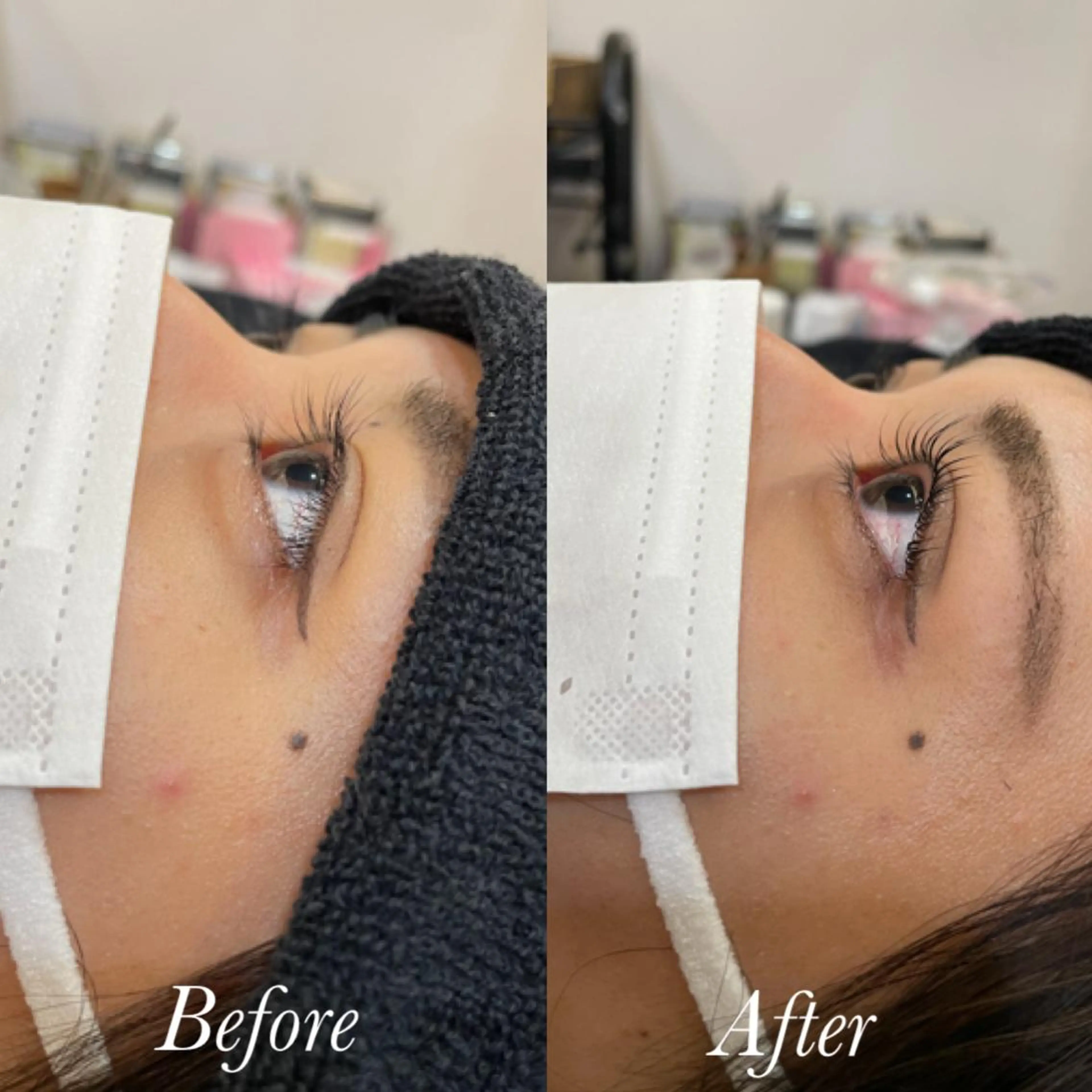 マツエク・マツパ パリジェンヌラッシュリフト aya/小顔レイヤー /柔らかカラーのヘアスタイル