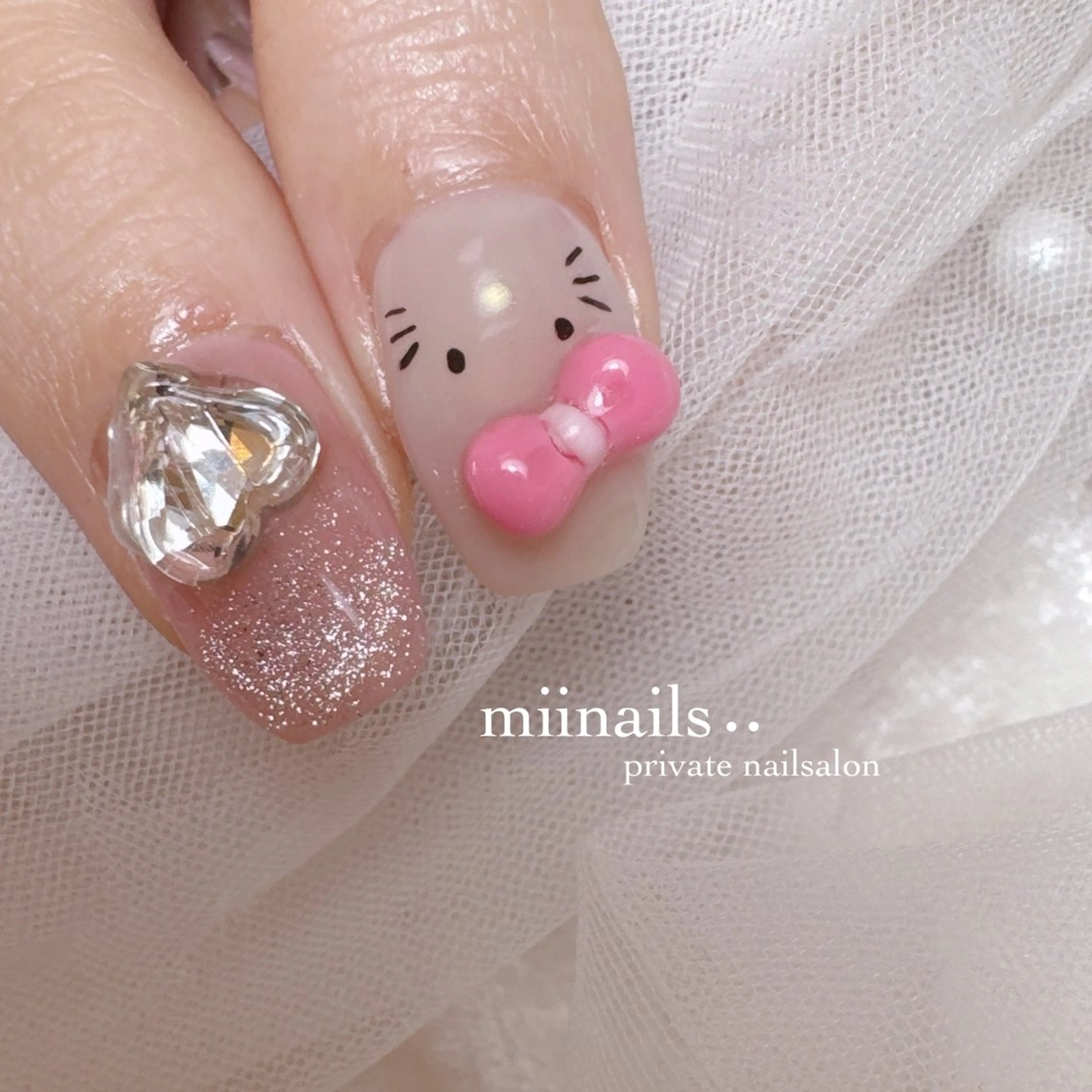 ネイル 韓国ネイル マグネットネイル ワンホンネイル ハンドネイル nailsalon miinailsのネイルデザイン