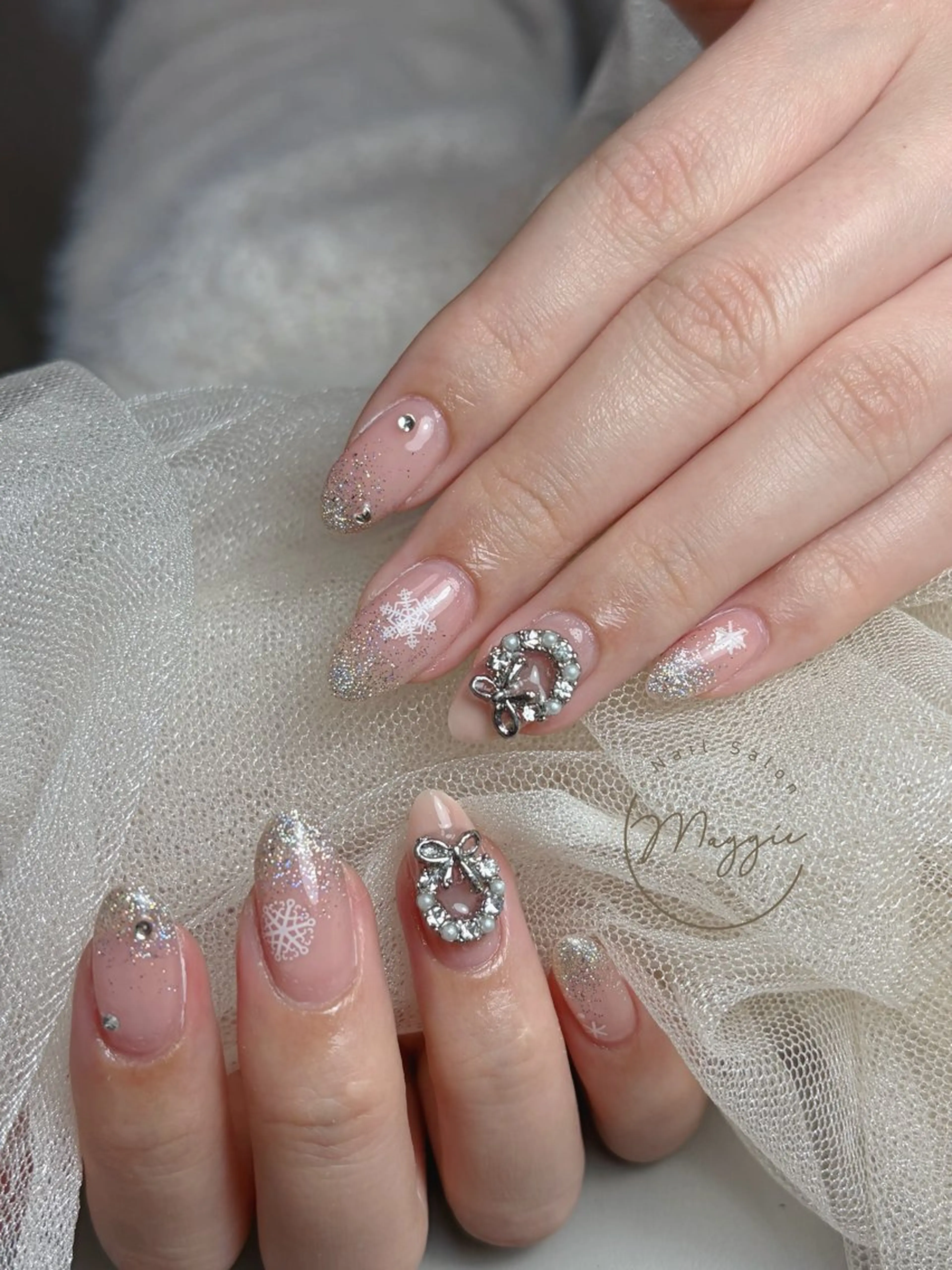 ネイル 冬ネイル クリスマス Maggie りな.(モデル募集のネイルデザイン