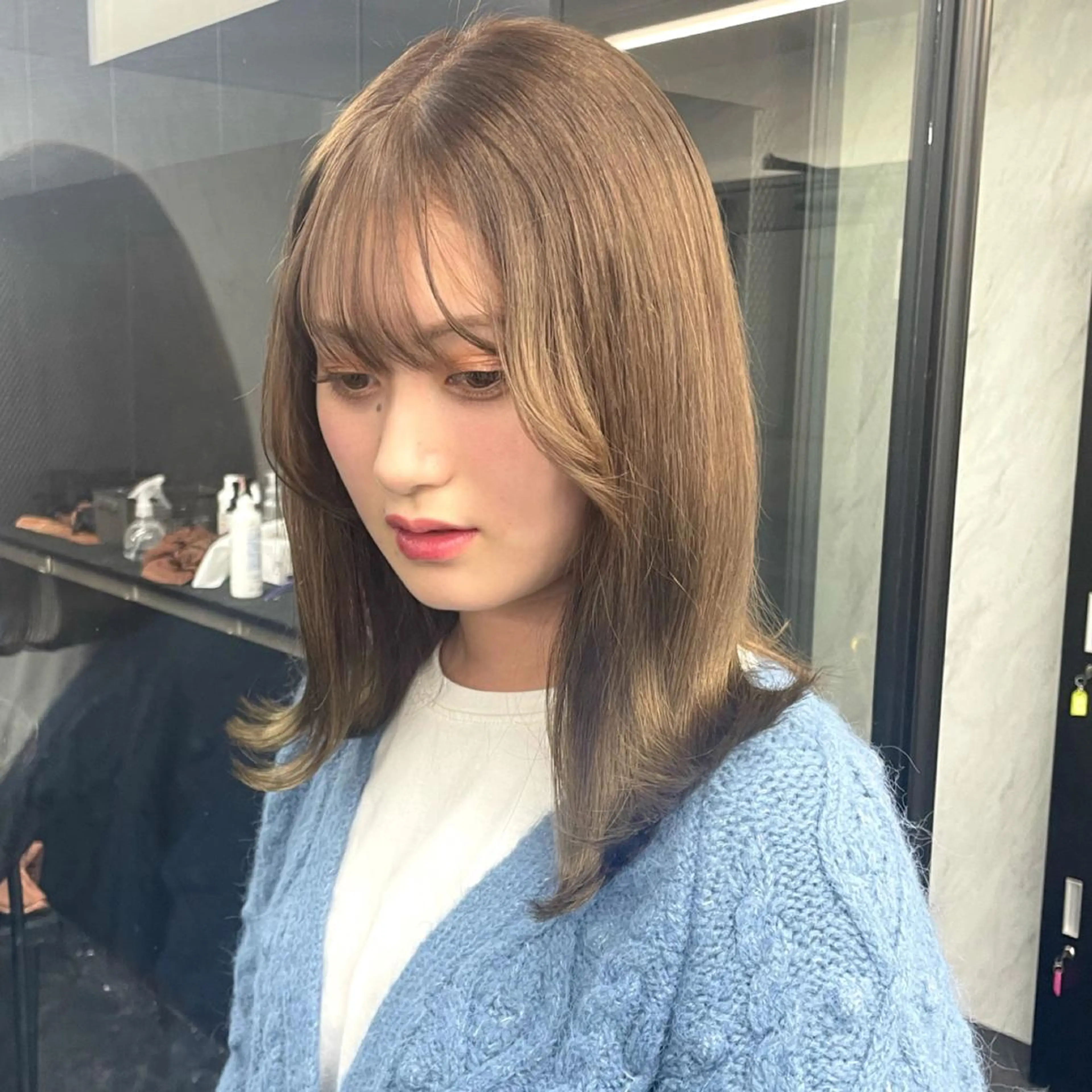 セミロング カラー ブラウンカラー ミルクティーブラウン Wehlen所属・透明感カラー🌟 keisukeのヘアスタイル