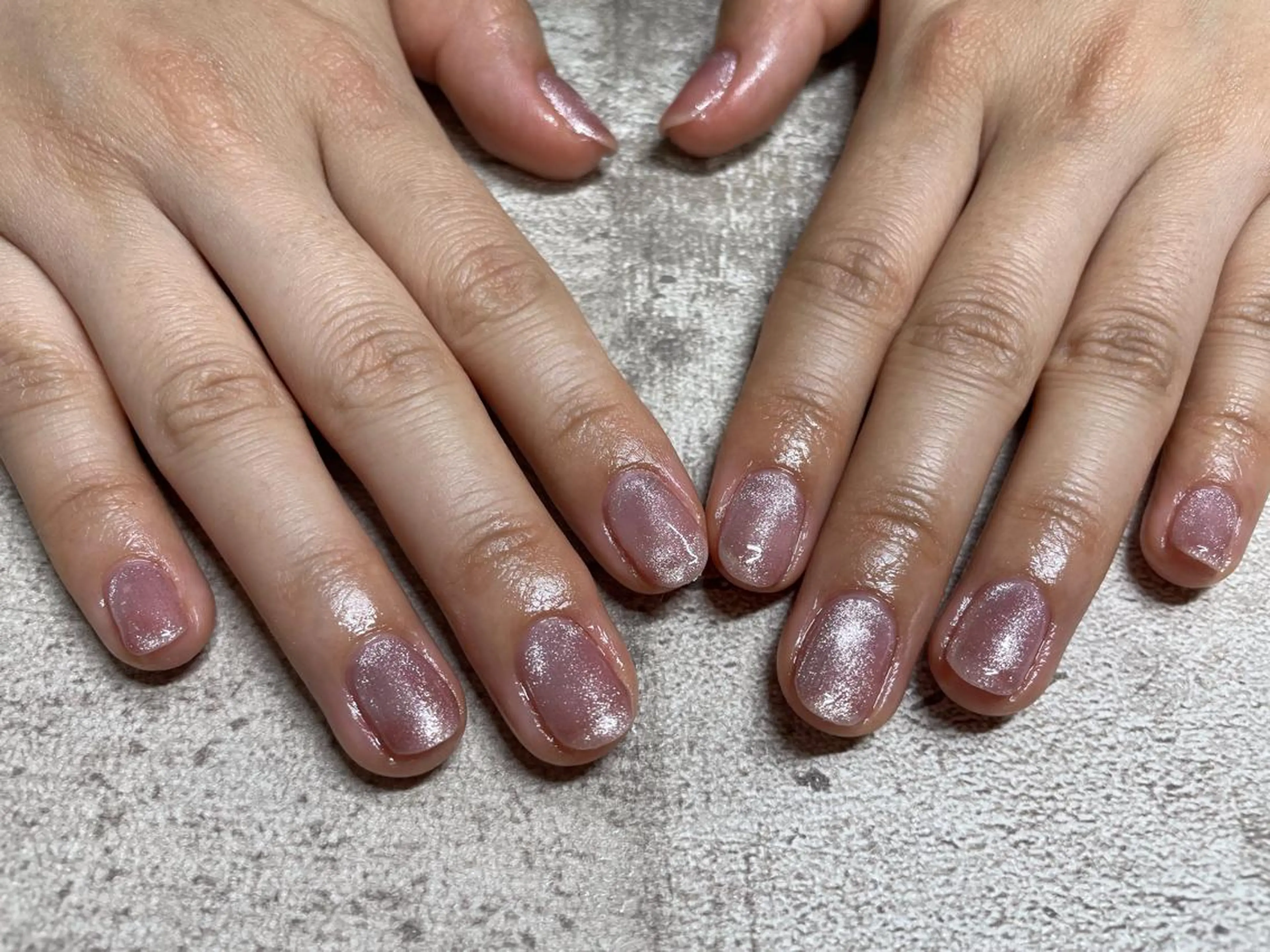 ネイル マグネットネイル ピンク ハンドネイル Mogu nail 二子玉川のネイルデザイン