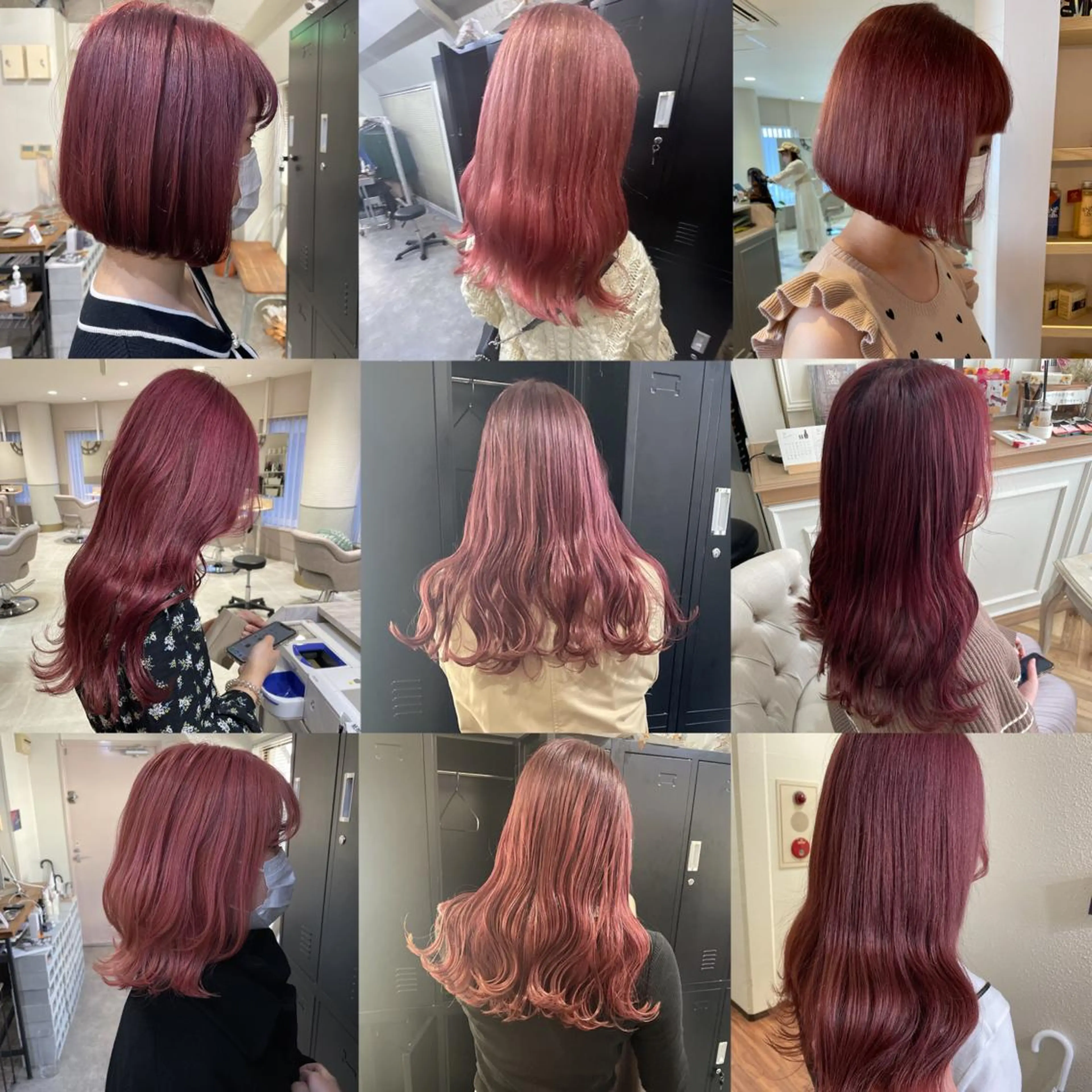 セミロング カラー ヘアアレンジ ピンクカラー 韓国ヘア🖤 YURINAのヘアスタイル