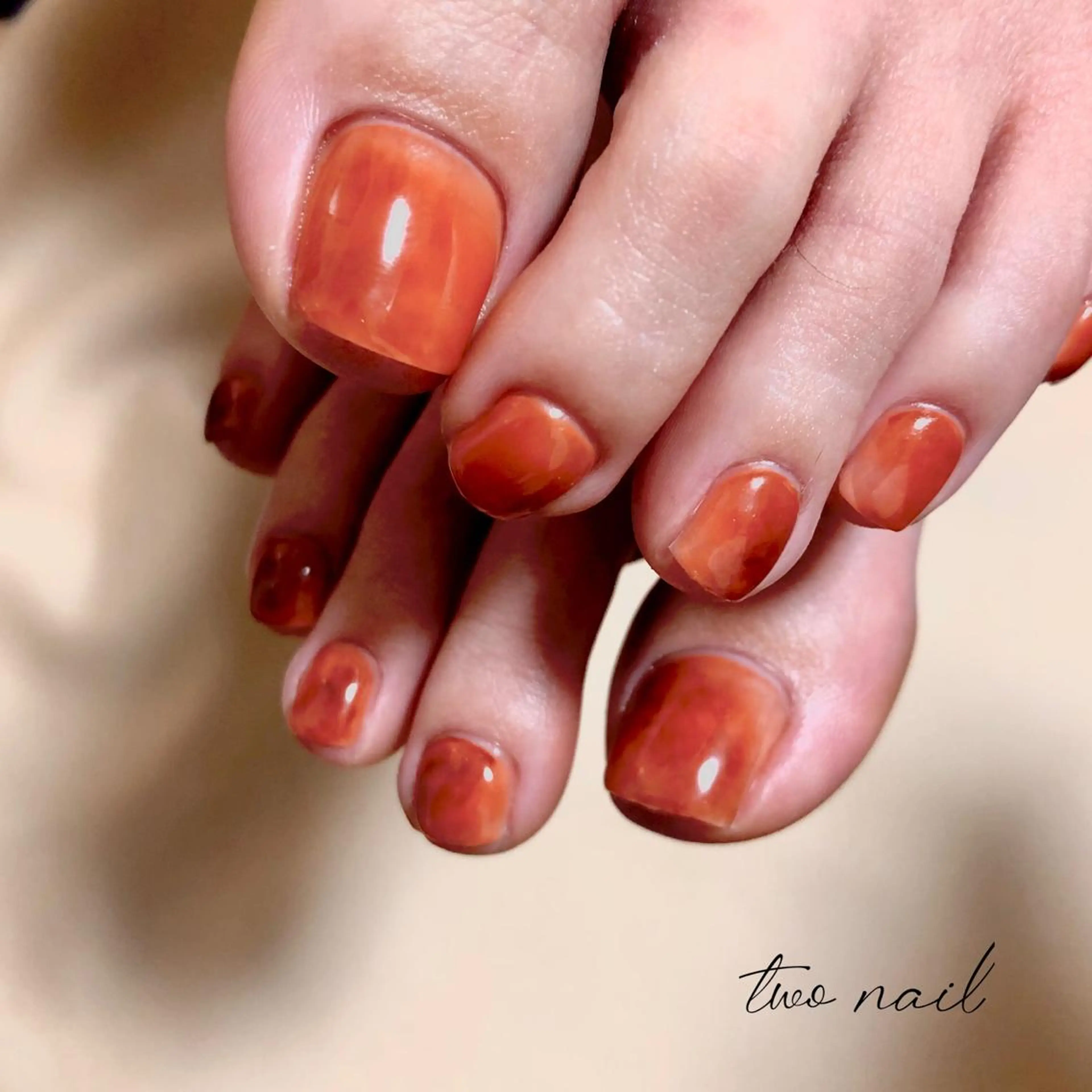 ネイル アートネイル フットネイル ハート ニュアンスネイル ホワイト two nailのネイルデザイン