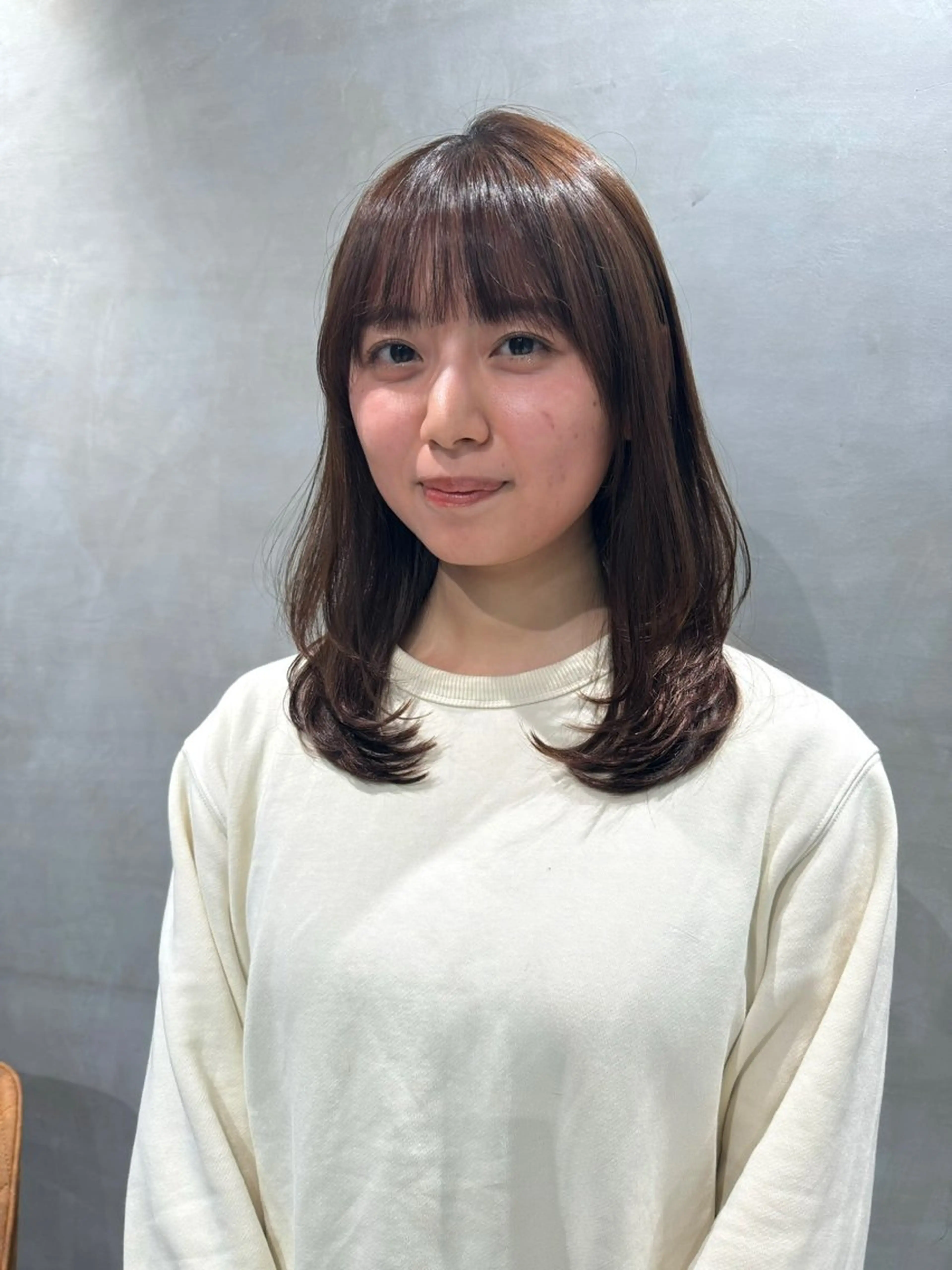 ミディアム カラー カット ヘアカラー トリートメント レイヤー/ウルフ🤎 mayo.のヘアスタイル