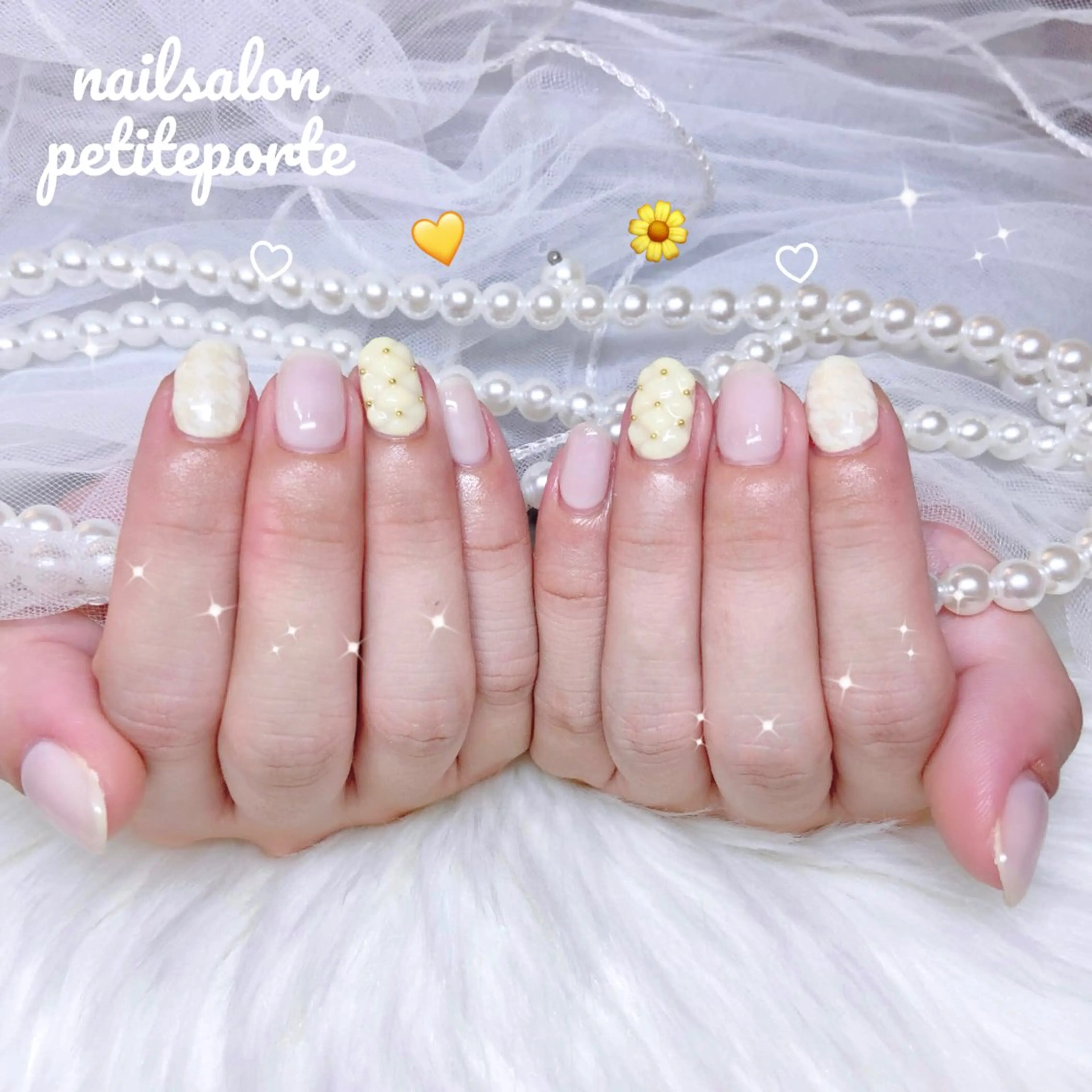 ネイル アートネイル 韓国ネイル 持ち込み ぷっくりネイル ショートネイル ハンドネイル nailsalon petite porte所属・petite porteのネイルデザイン