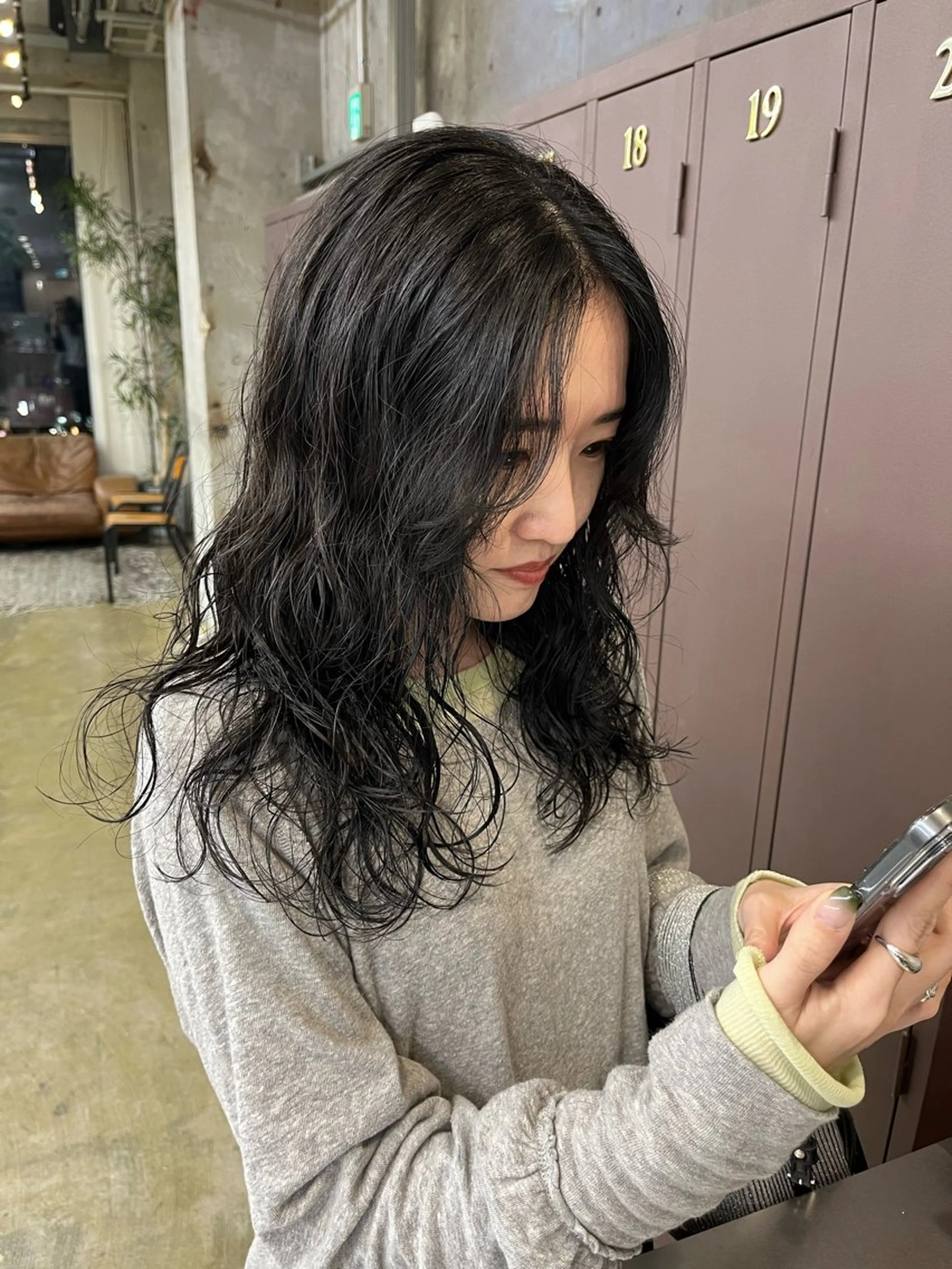 ロング カット ヘアカラー パーマ パーマ/オリーブ/ 酸性ストレート/ゆなのヘアスタイル