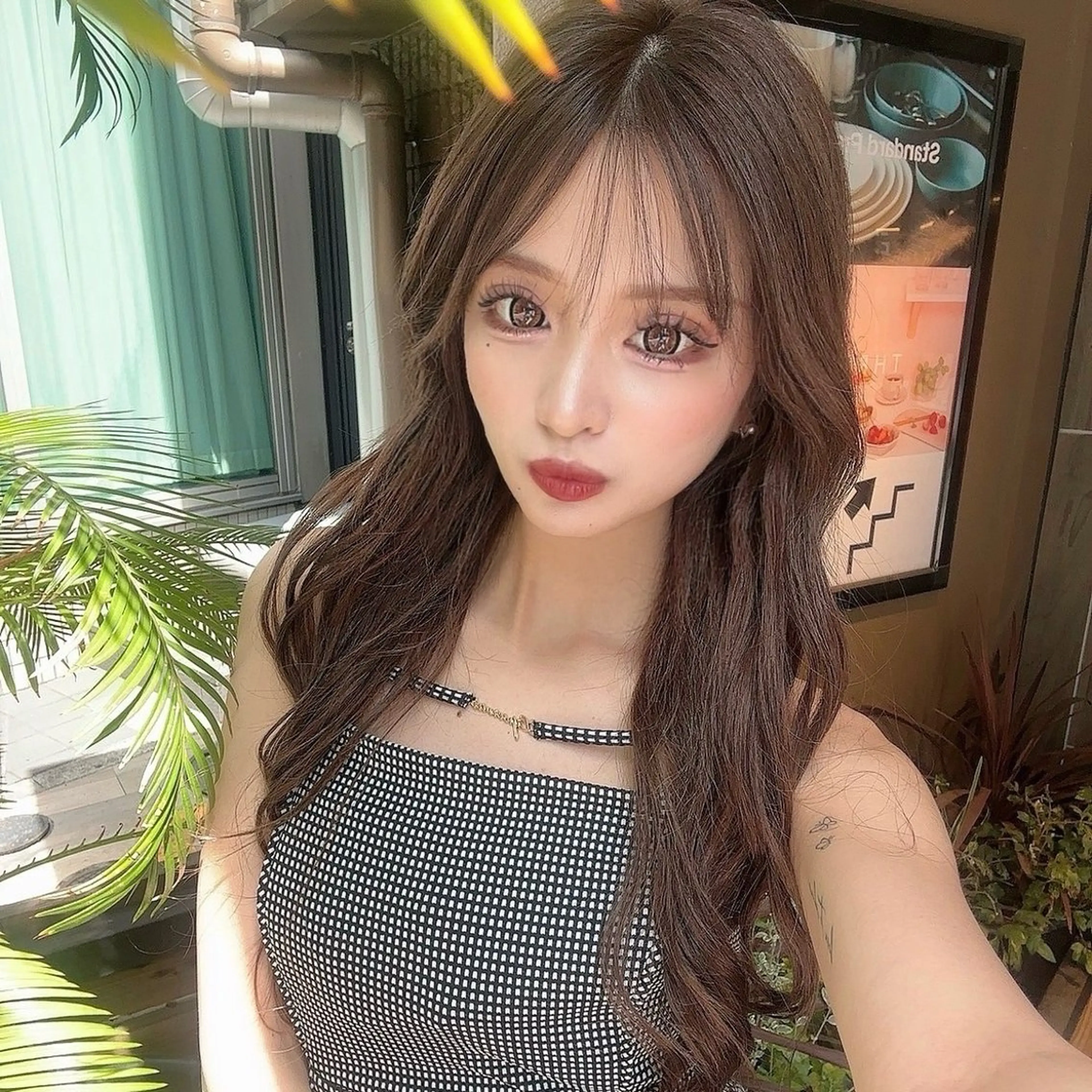 ロング カラー ブラウンカラー カット ヘアカラー トリートメント ベルグロー アルファのヘアスタイル