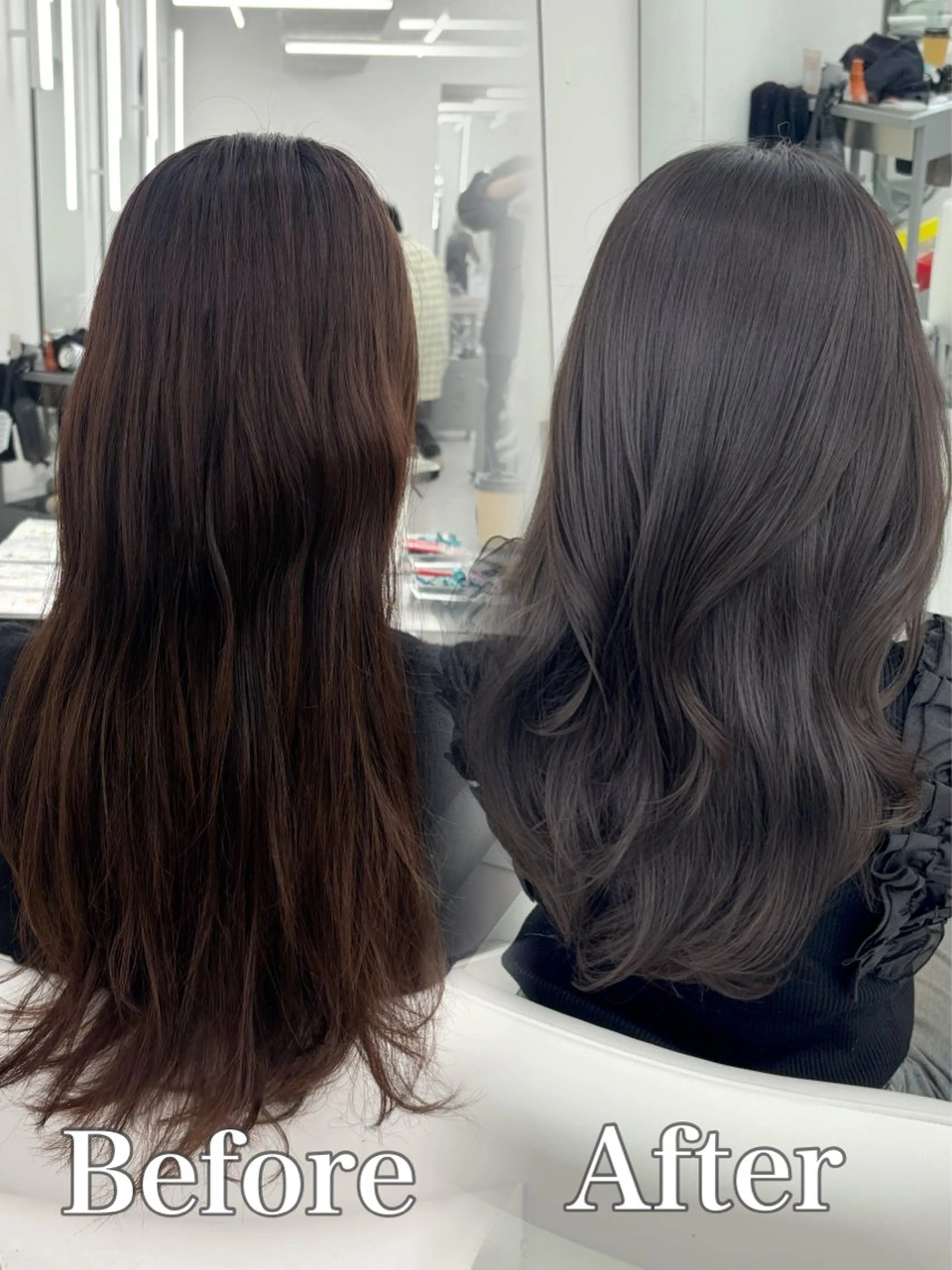 ロング カラー ベージュカラー 透明感カラー グレージュ 外国人風カラー カット ヘアカラー トリートメント ヘッドスパ 韓国ヘア/レイヤー/ 顔まわり足立遥奈のヘアスタイル