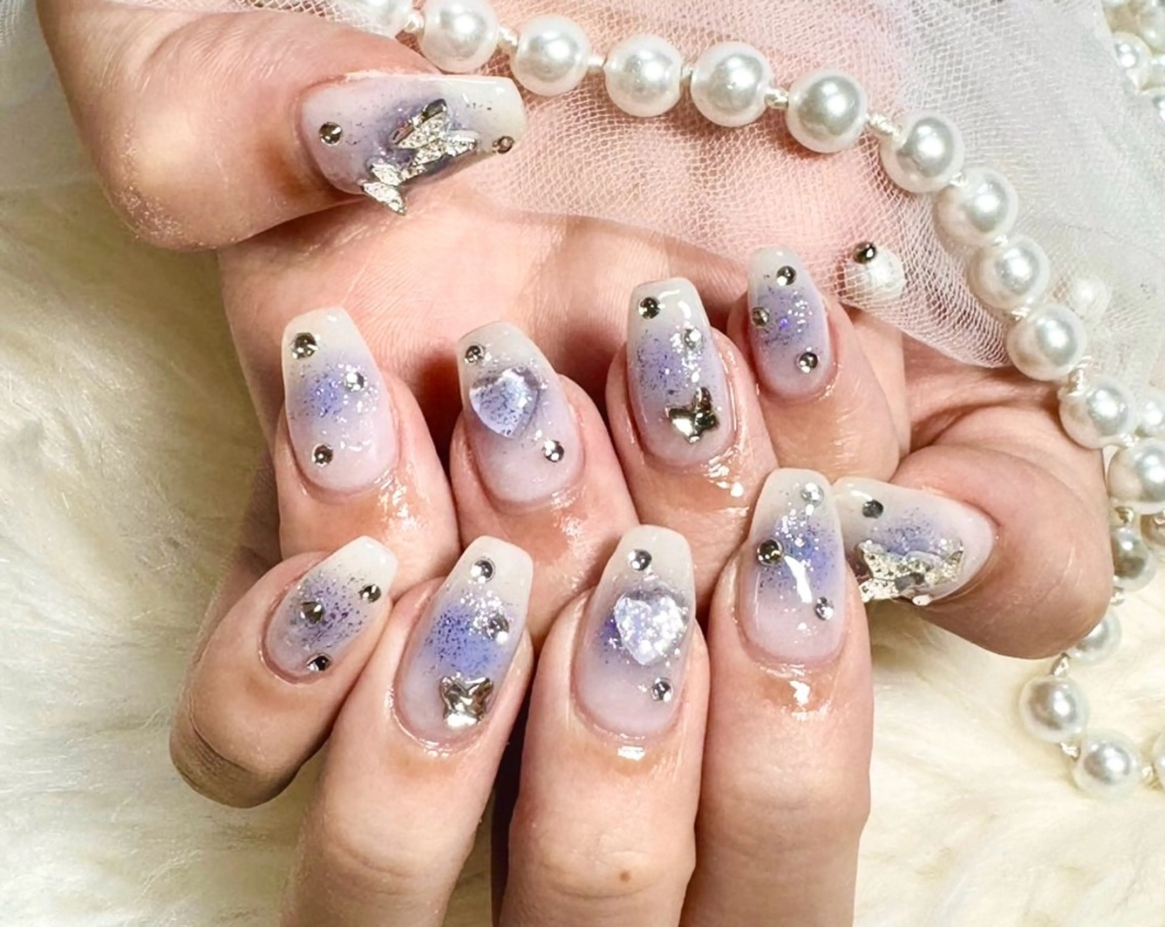 セミロング ハンドネイル Hanaai Salon新大久保店のネイルデザイン