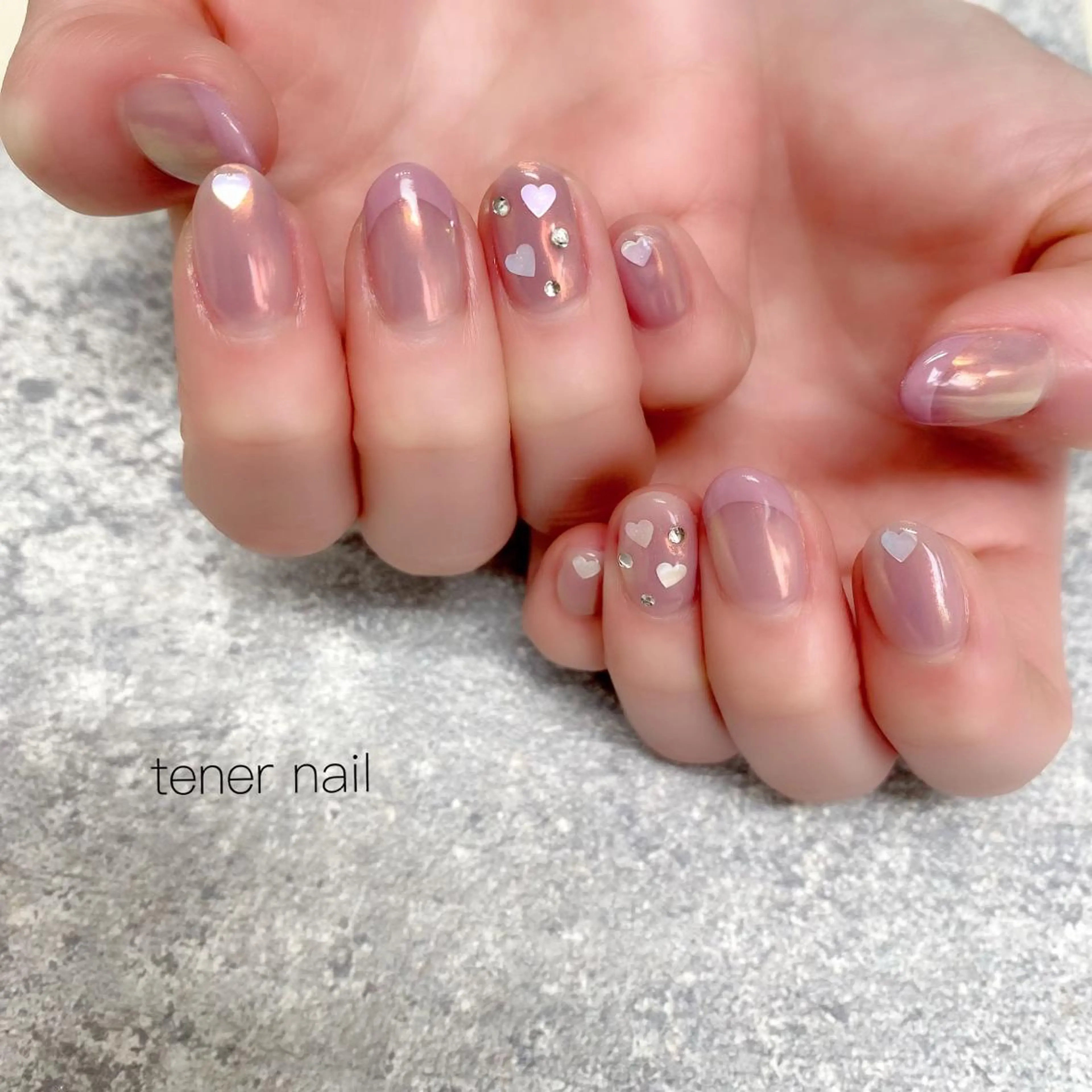 ネイル オーロラネイル ハート tener  nail  テネルネイル所属・テネルネイル tener nailのネイルデザイン