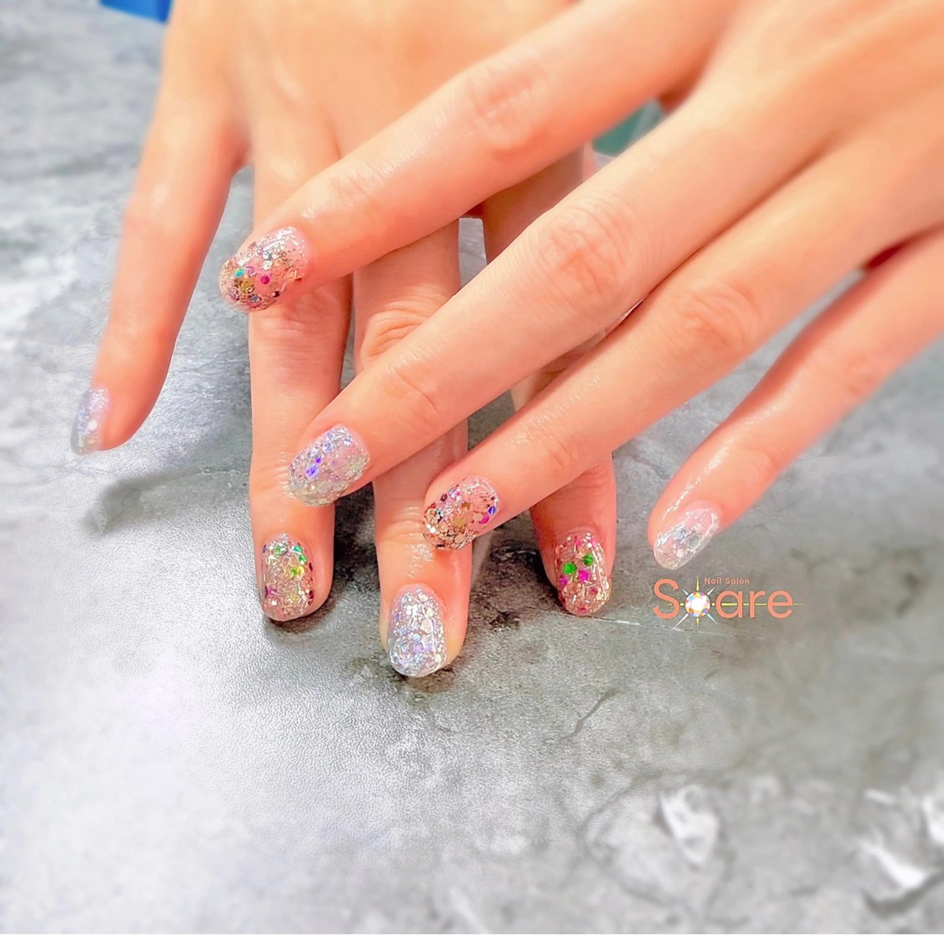 ネイル ラメ(グリッター) ワンカラーネイル ハンドネイル Nail Salon Soare所属・金子 みくのネイルデザイン